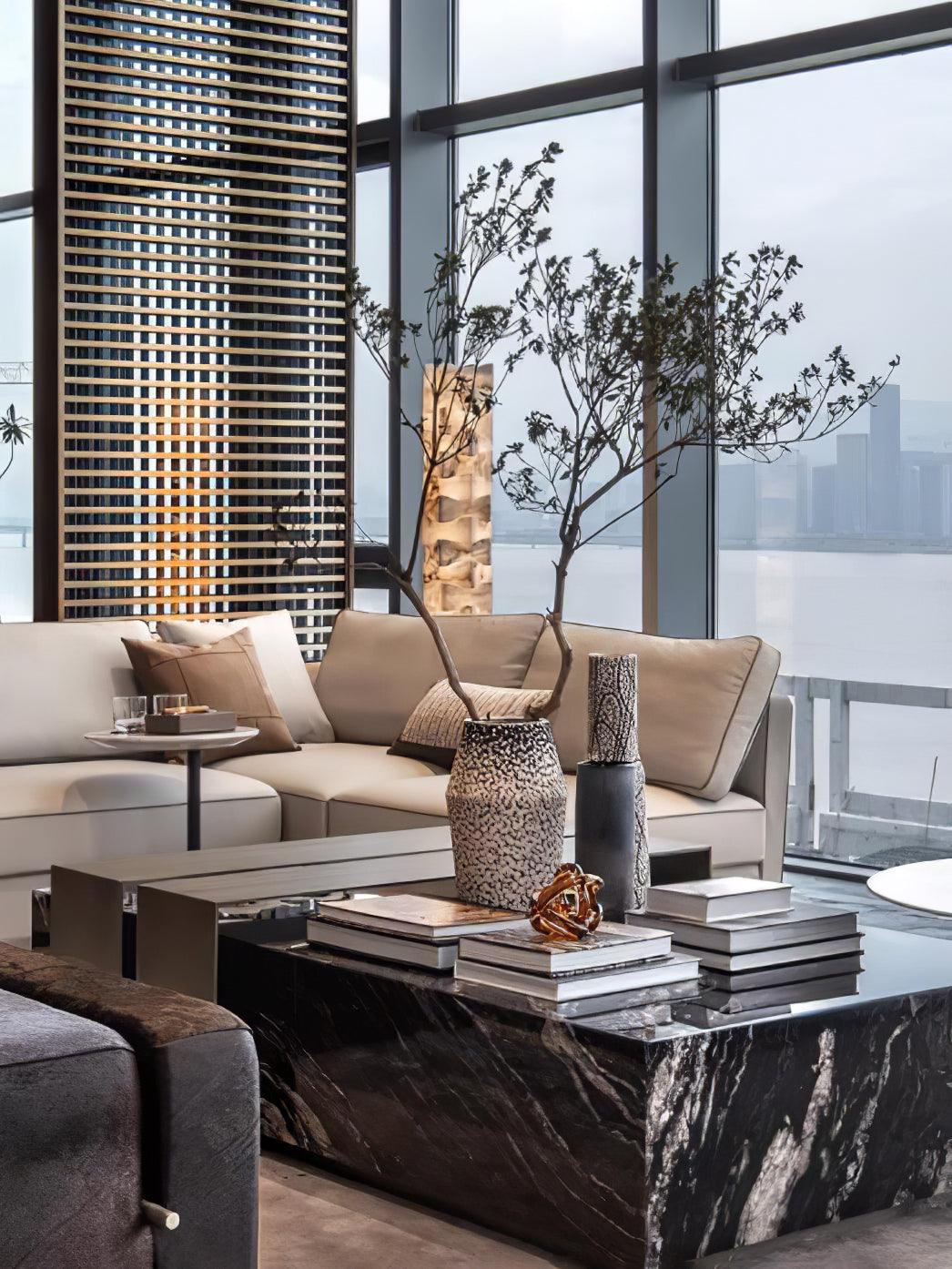 Sostix Alabaster Floor Lamp-Neutral Decor