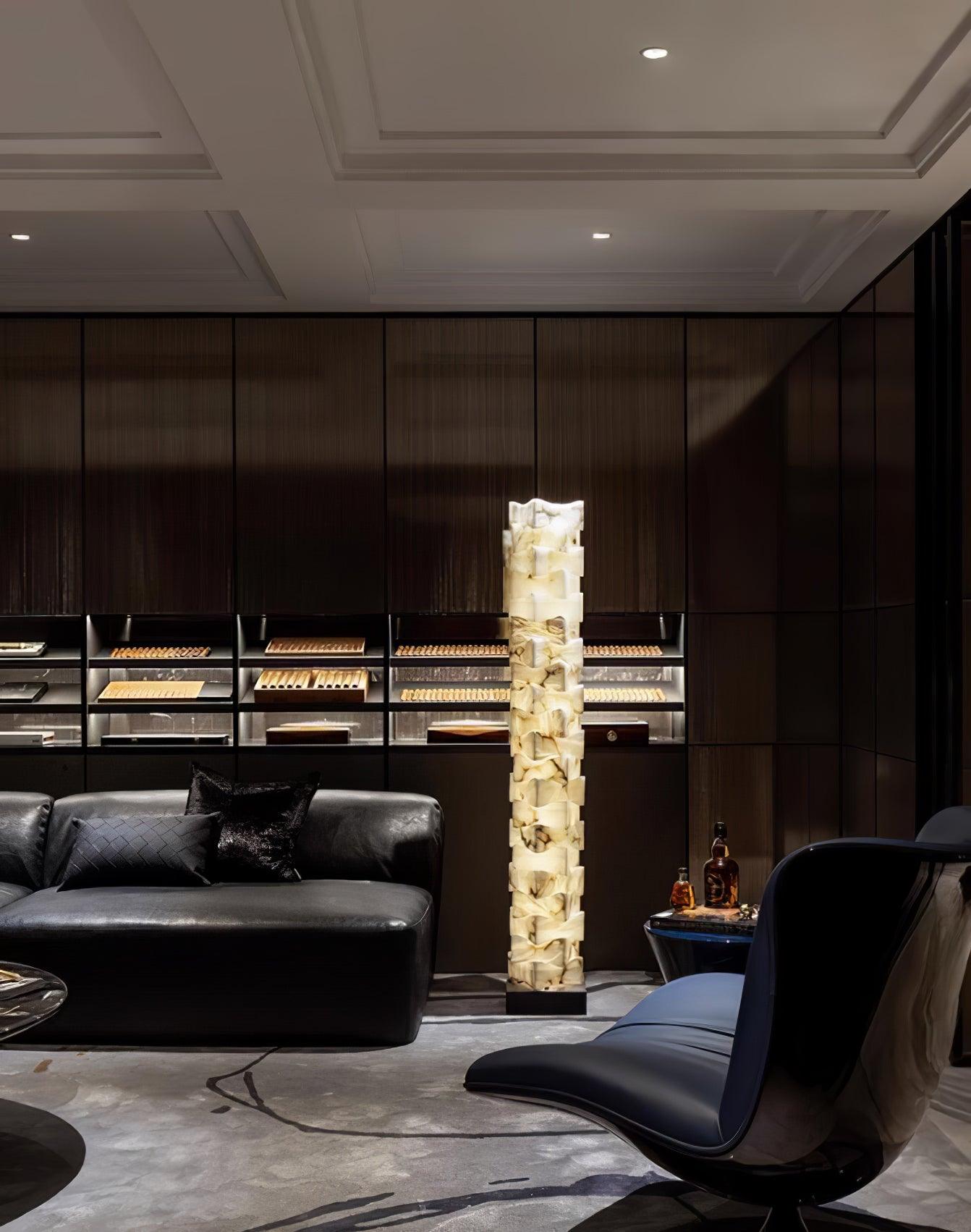 Sostix Alabaster Floor Lamp-Neutral Decor