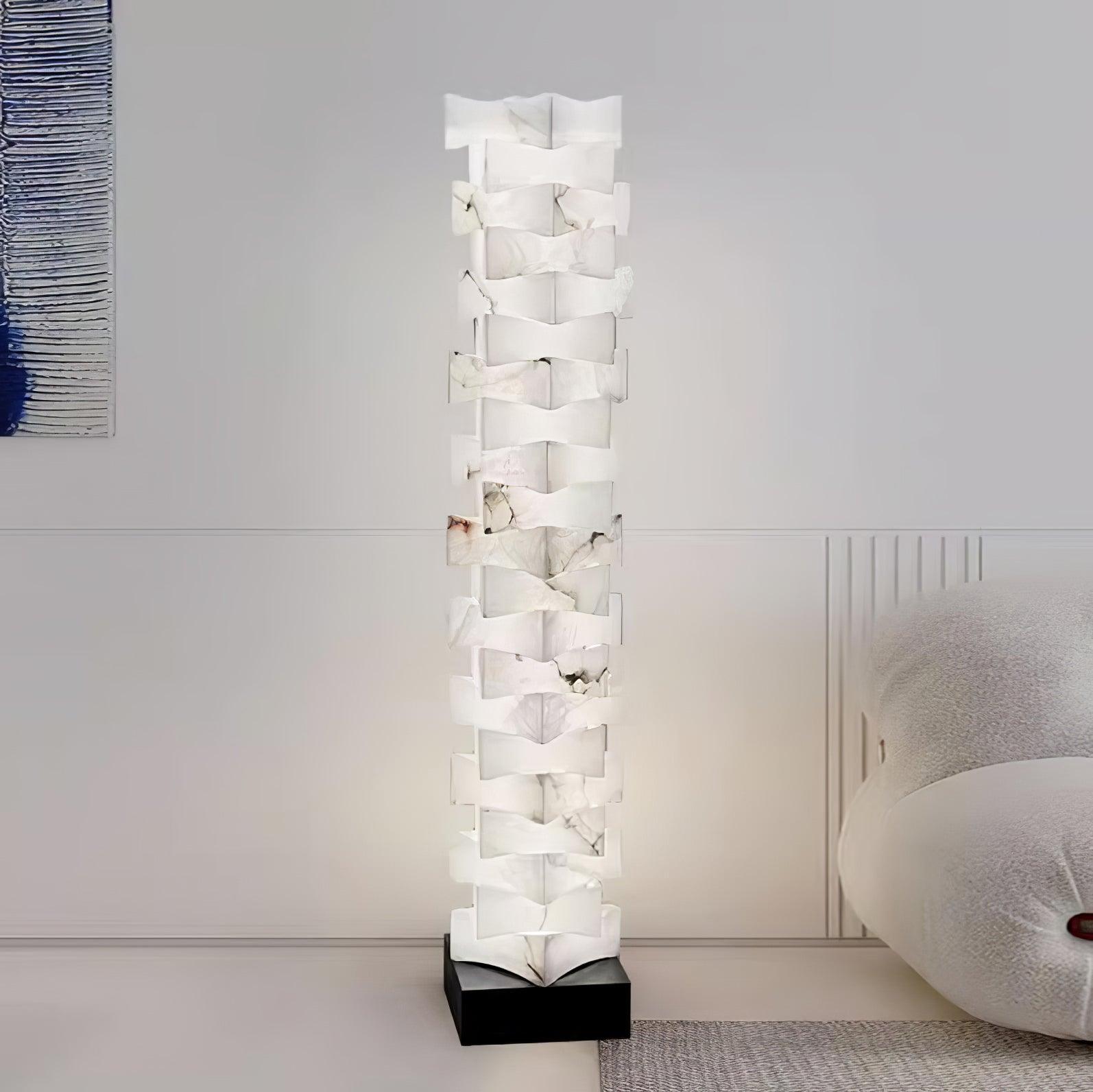 Sostix Alabaster Floor Lamp-Neutral Decor