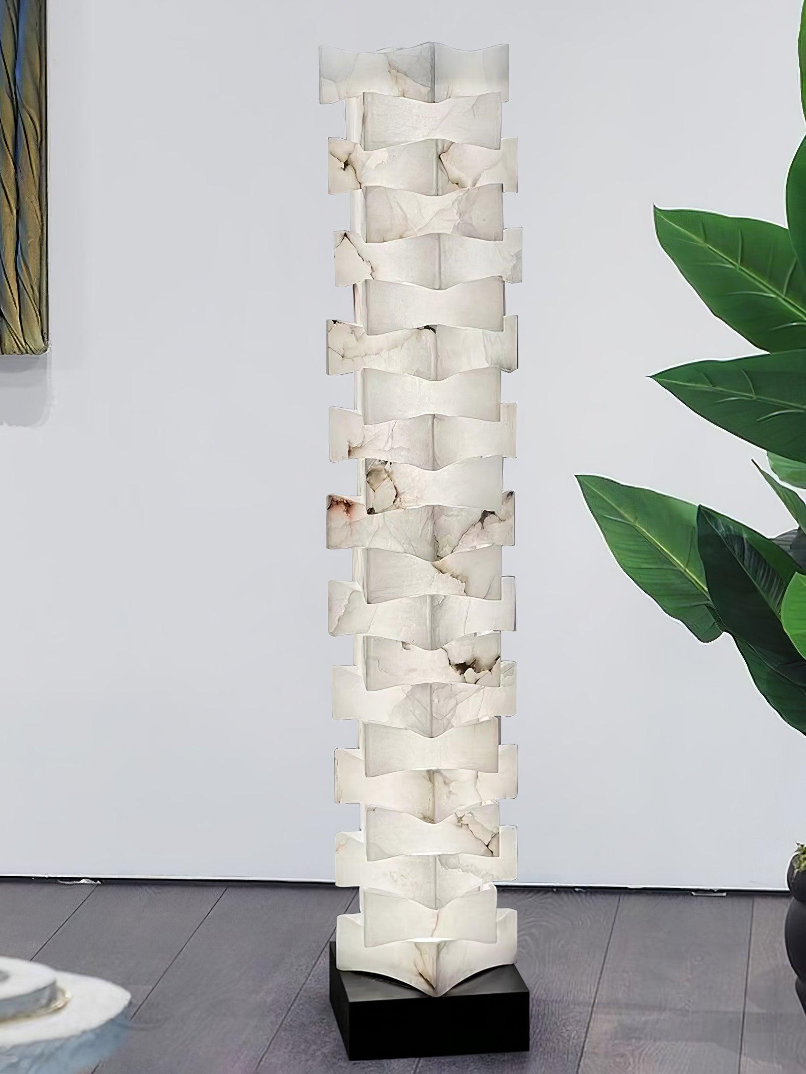 Sostix Alabaster Floor Lamp-Neutral Decor