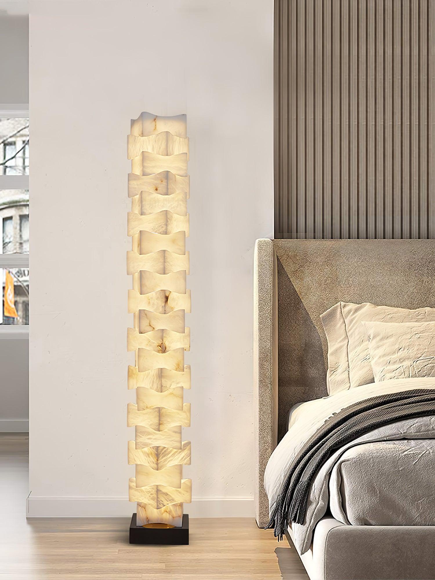 Sostix Alabaster Floor Lamp-Neutral Decor