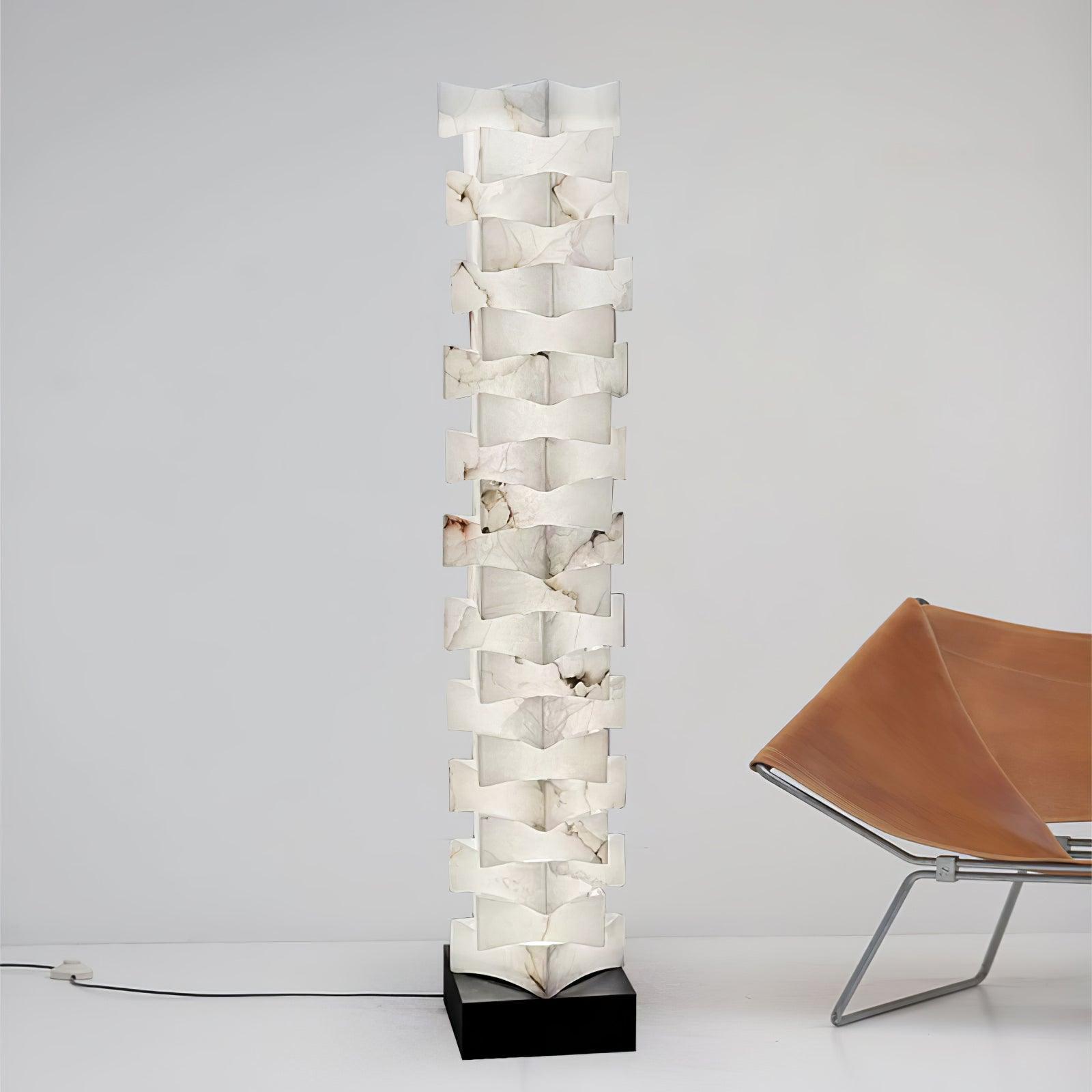 Sostix Alabaster Floor Lamp-Neutral Decor