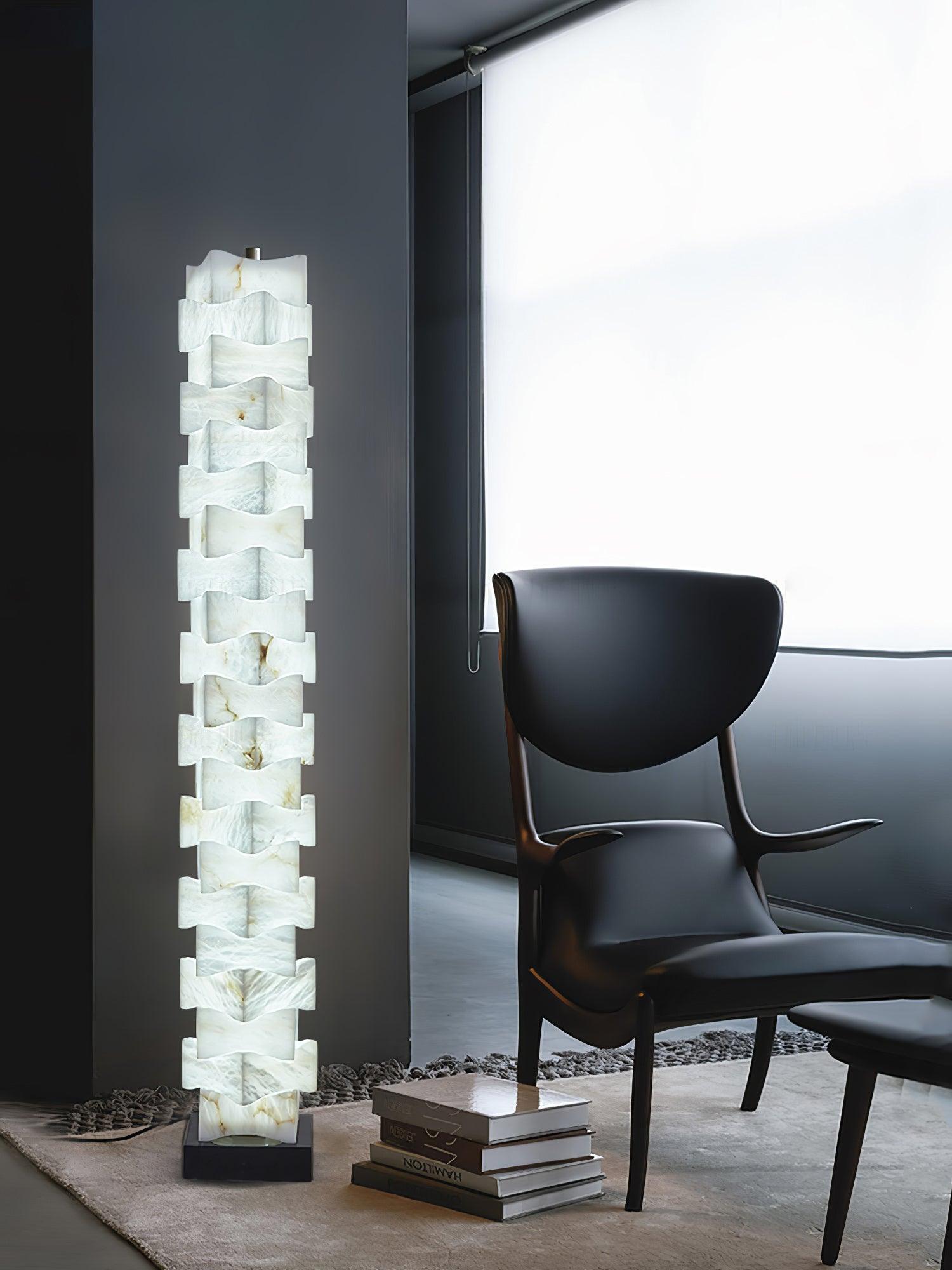 Sostix Alabaster Floor Lamp-Neutral Decor
