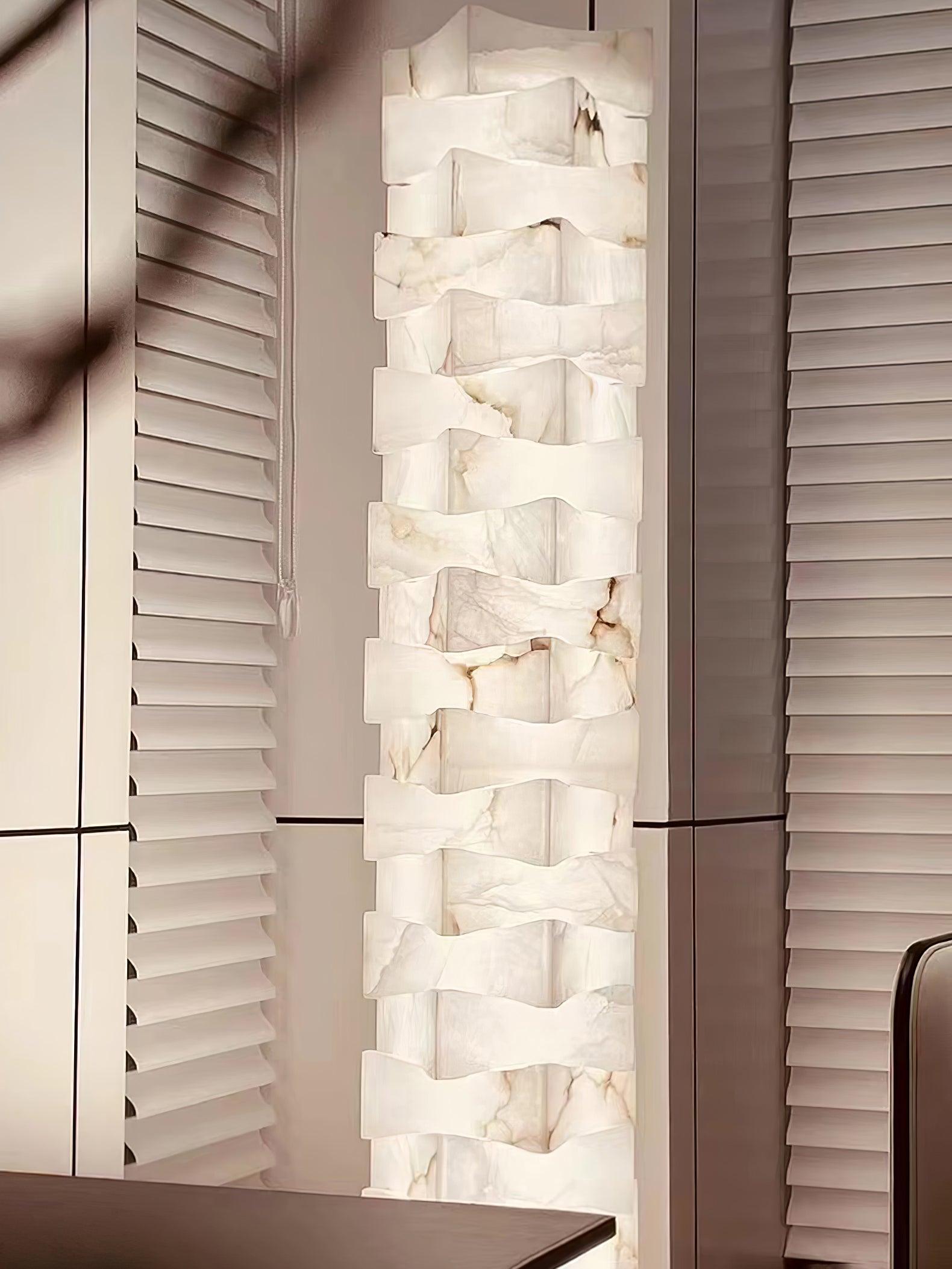 Sostix Alabaster Floor Lamp-Neutral Decor
