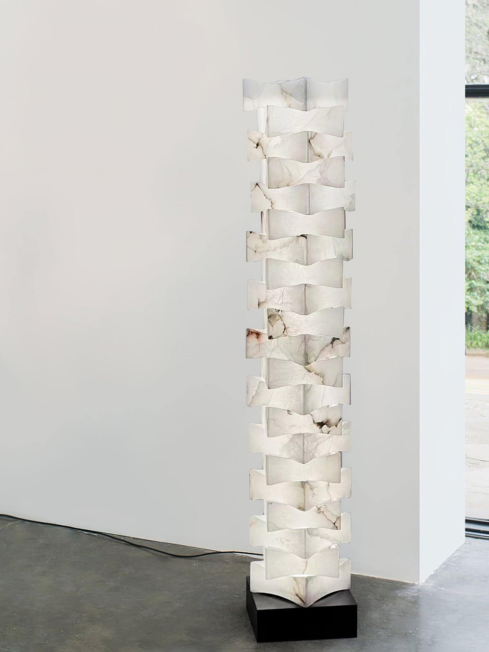 Sostix Alabaster Floor Lamp-Neutral Decor