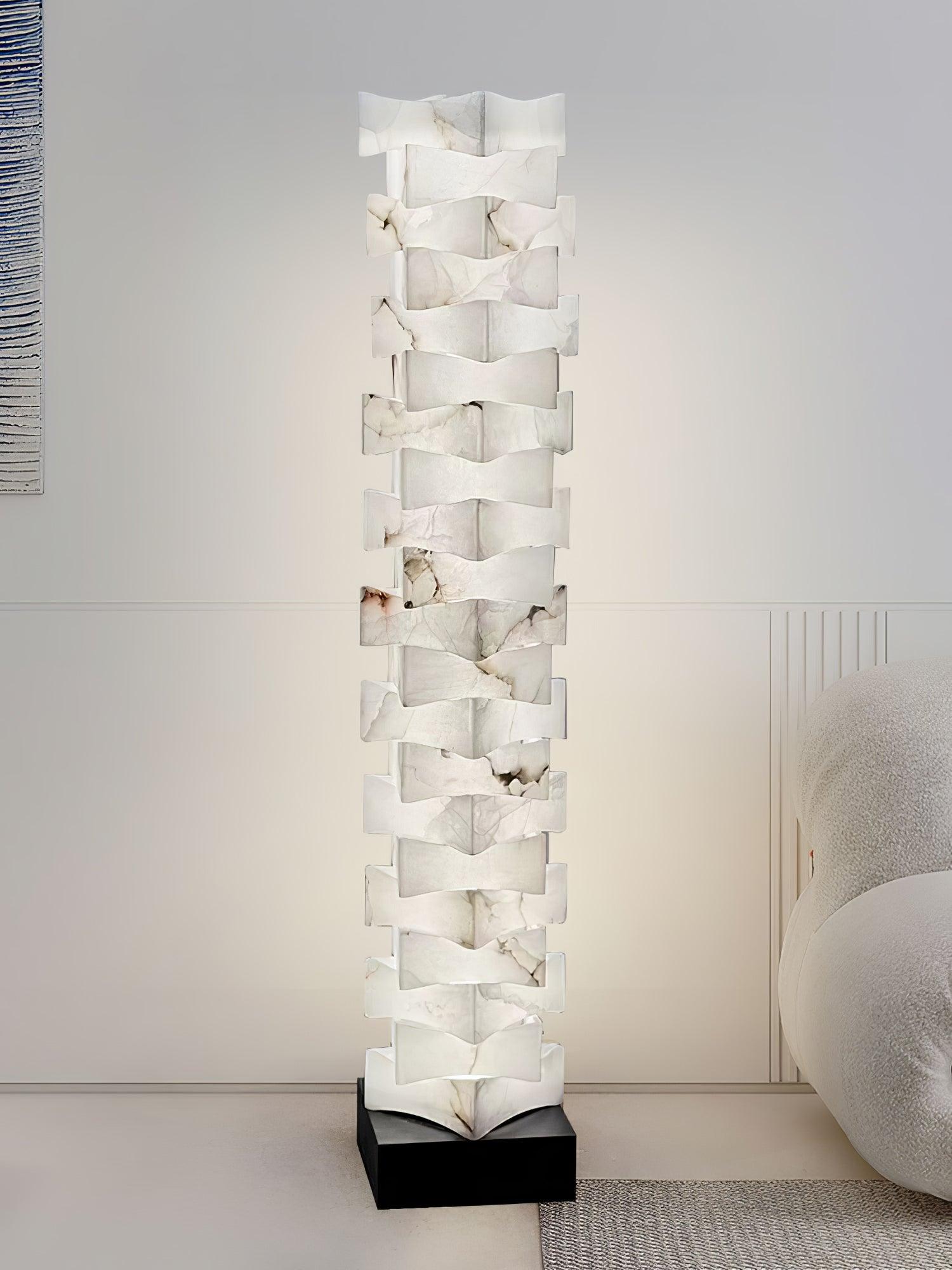 Sostix Alabaster Floor Lamp-Neutral Decor