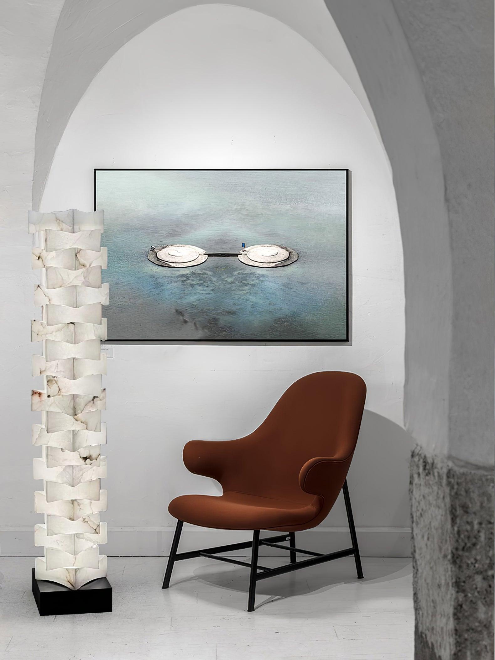 Sostix Alabaster Floor Lamp-Neutral Decor