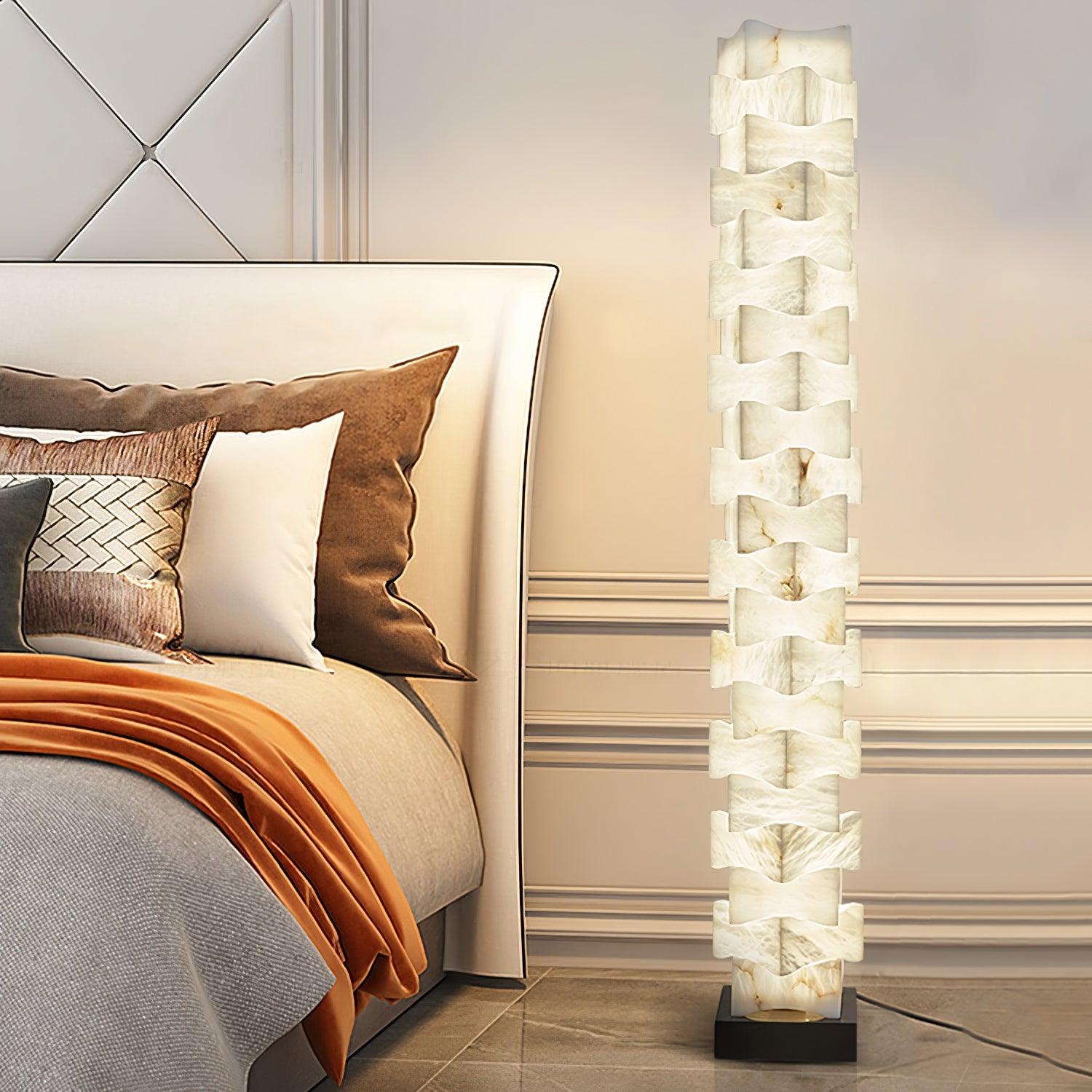 Sostix Alabaster Floor Lamp-Neutral Decor