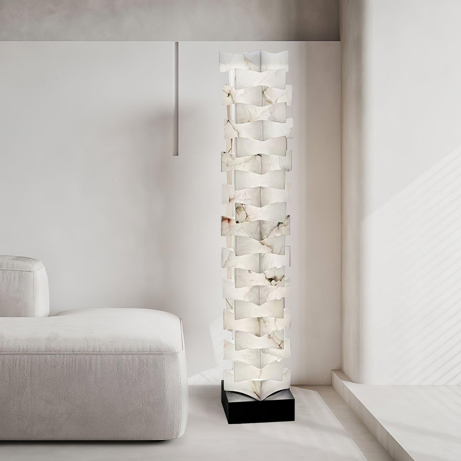 Sostix Alabaster Floor Lamp-Neutral Decor