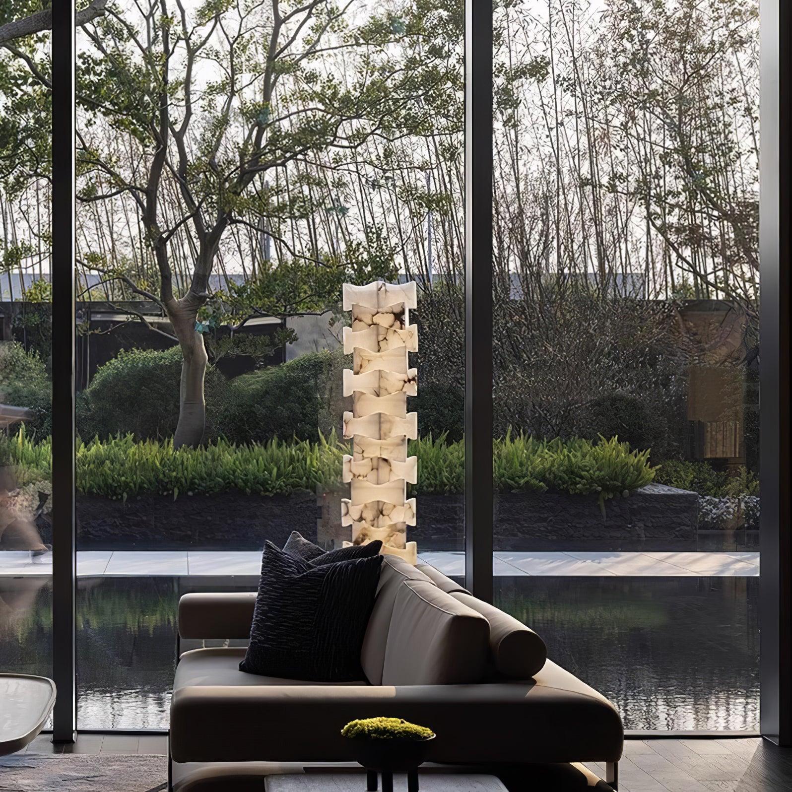 Sostix Alabaster Floor Lamp-Neutral Decor