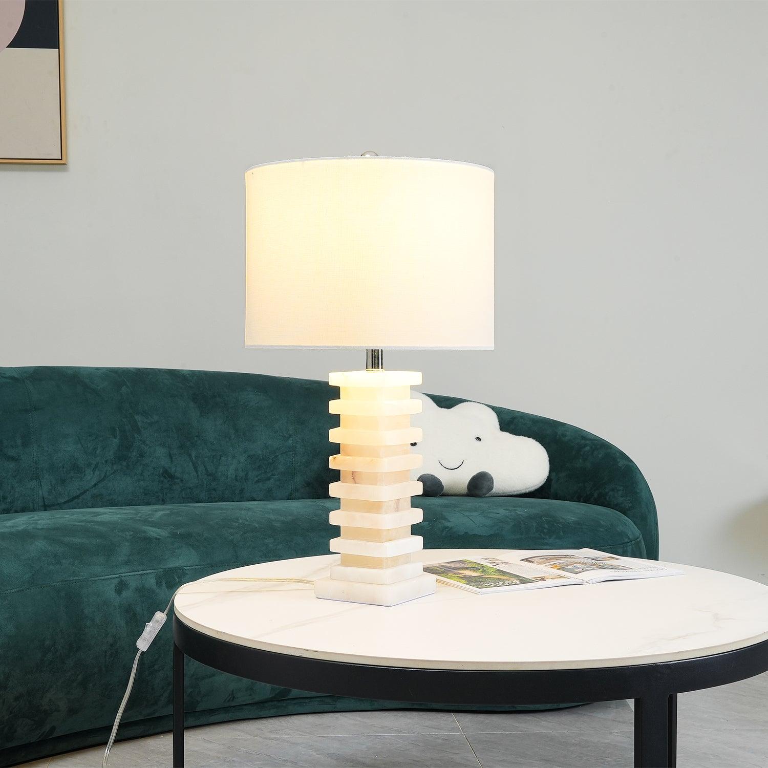 Covynen Alabaster Table Lamp-Neutral Decor
