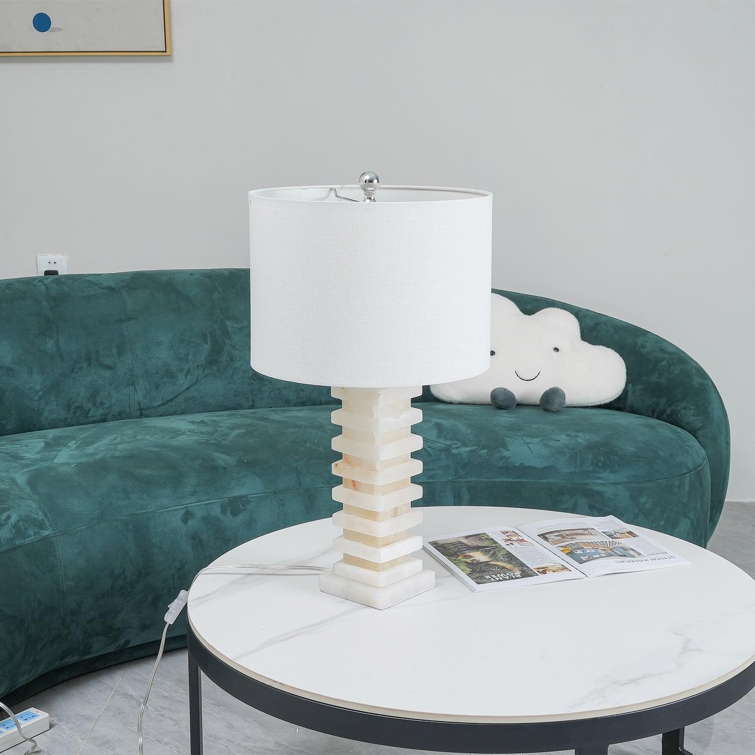 Covynen Alabaster Table Lamp-Neutral Decor