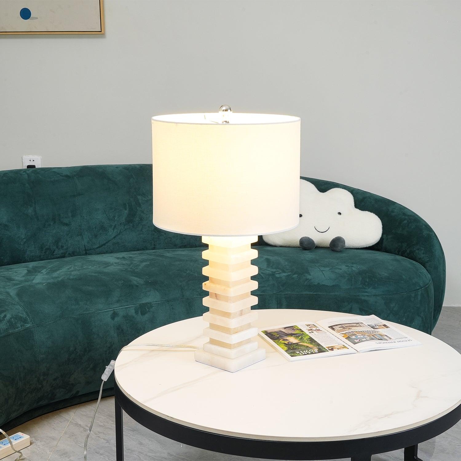 Covynen Alabaster Table Lamp-Neutral Decor
