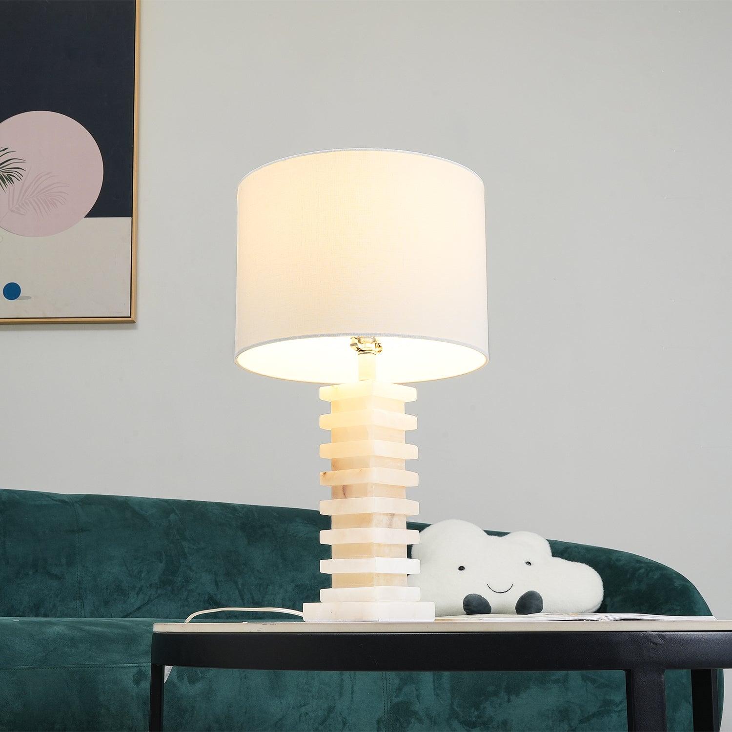 Covynen Alabaster Table Lamp-Neutral Decor