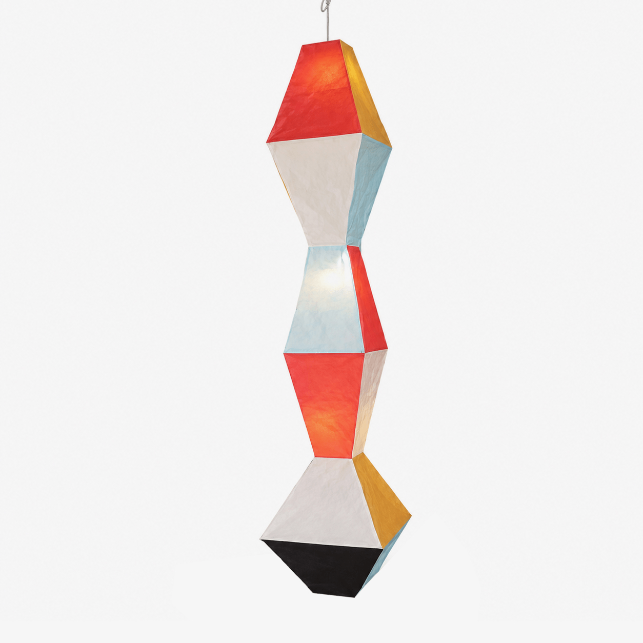 Stacked Geometric Rice Paper Pendant Lamp-Neutral Decor