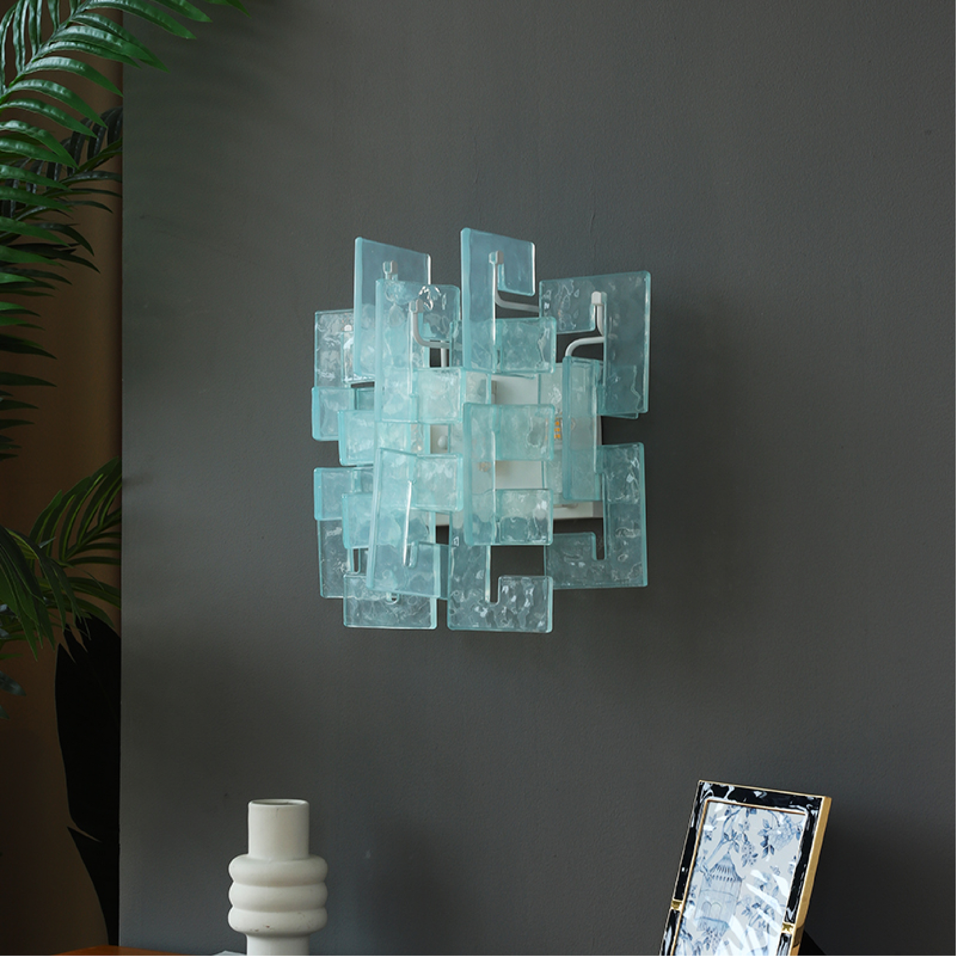 Stacked Glass Wall Sconce-Neutral Decor