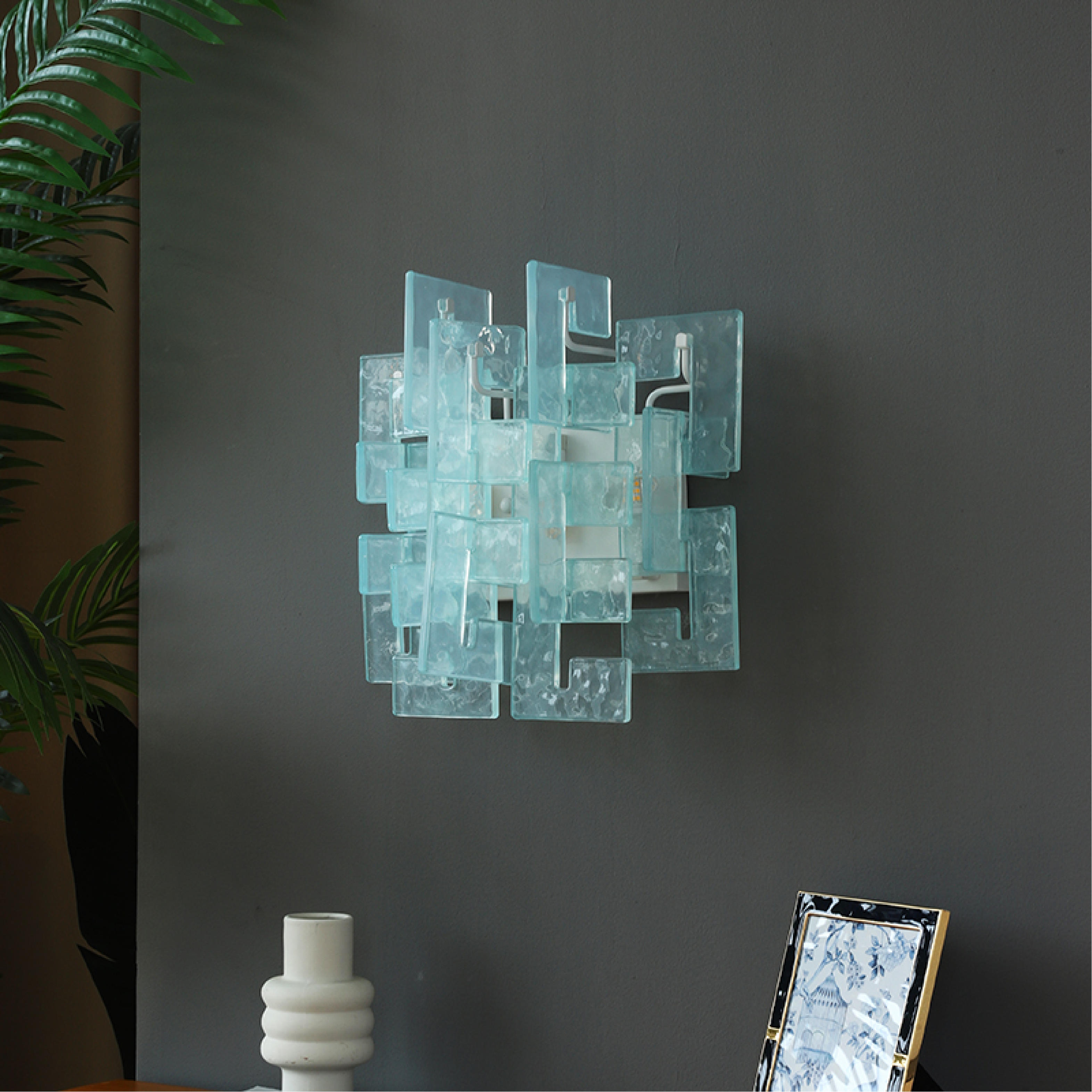 Stacked Glass Wall Sconce-Neutral Decor