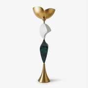 Stacked Sculptural Floor Lamp-Neutral Decor
