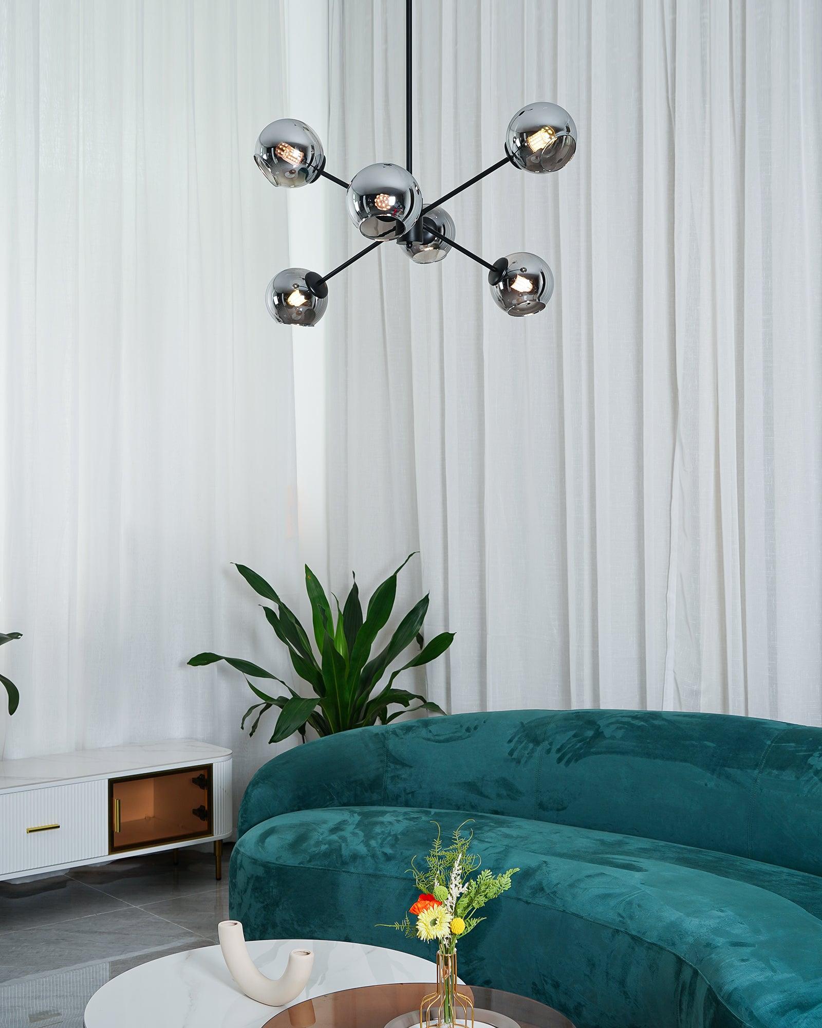 Aristin Chandelier Staggered Glass 6-Light-Neutral Decor