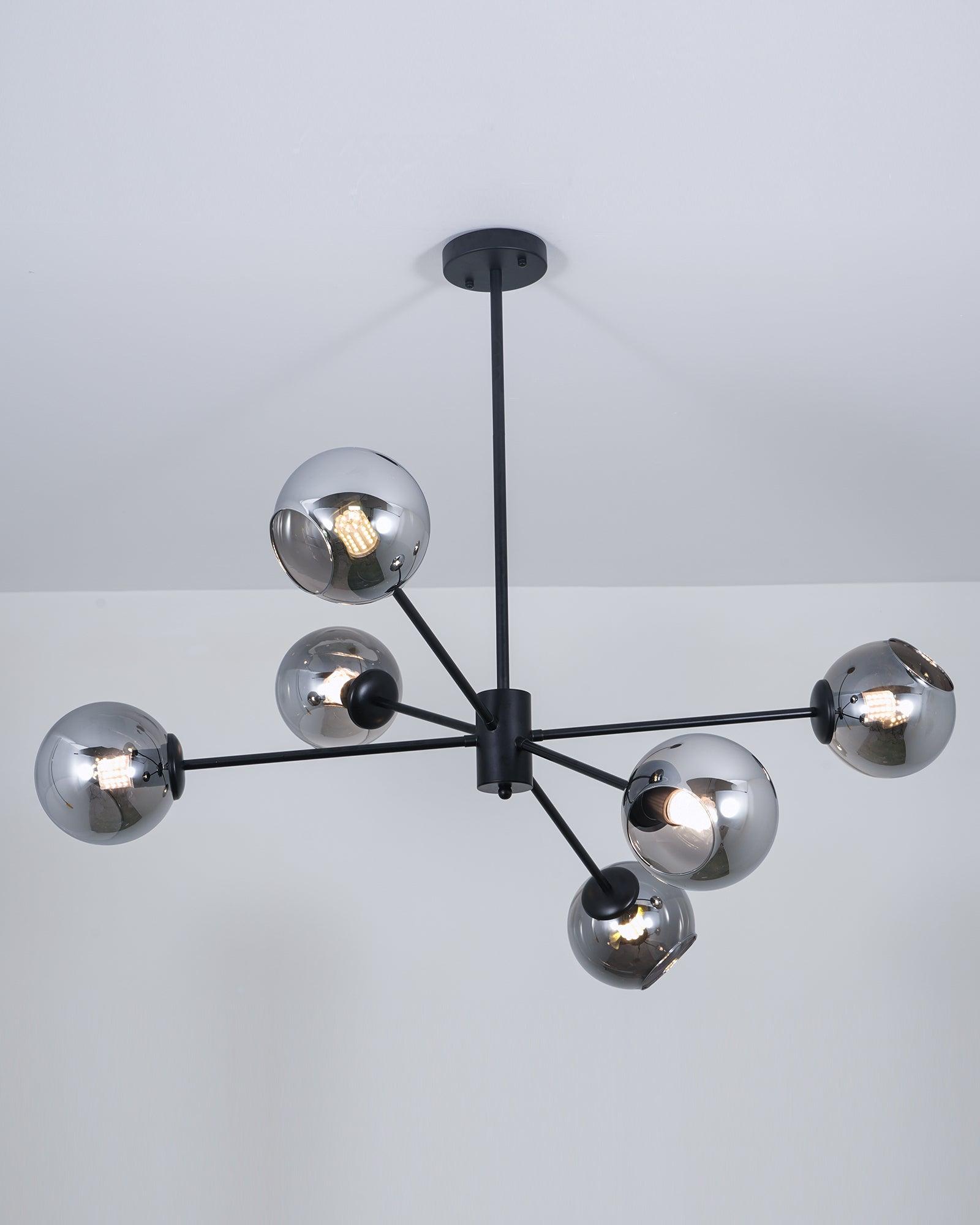 Aristin Chandelier Staggered Glass 6-Light-Neutral Decor