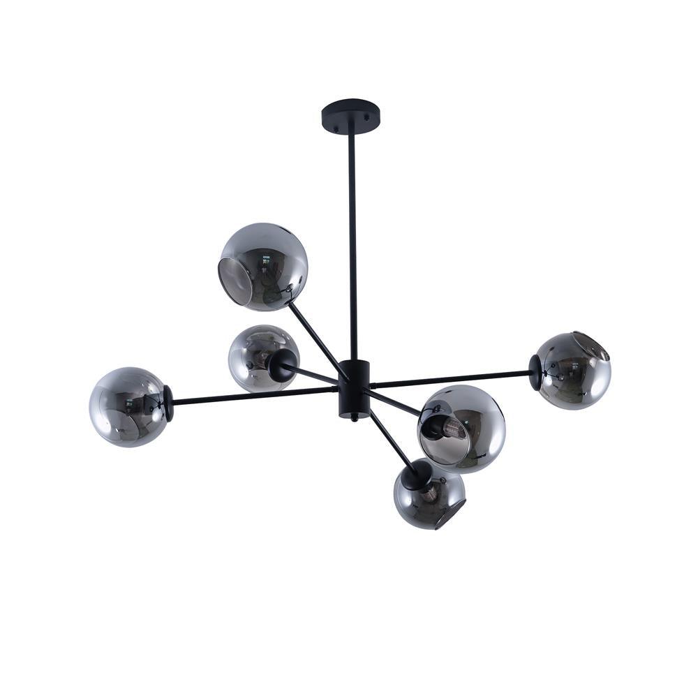 Aristin Chandelier Staggered Glass 6-Light-Neutral Decor