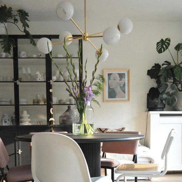 Aristin Chandelier Staggered Glass 6-Light-Neutral Decor