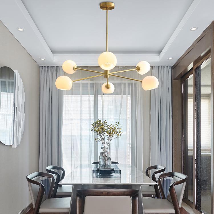 Aristin Chandelier Staggered Glass 6-Light-Neutral Decor
