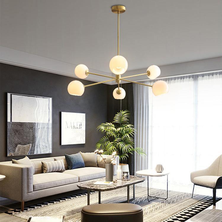Aristin Chandelier Staggered Glass 6-Light-Neutral Decor