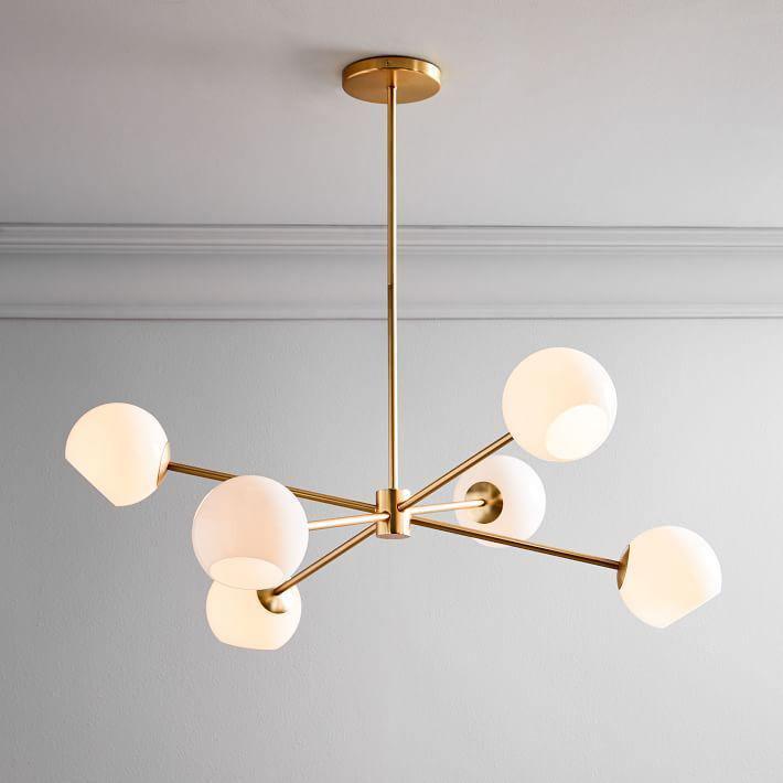 Aristin Chandelier Staggered Glass 6-Light-Neutral Decor