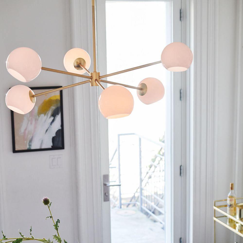 Aristin Chandelier Staggered Glass 6-Light-Neutral Decor