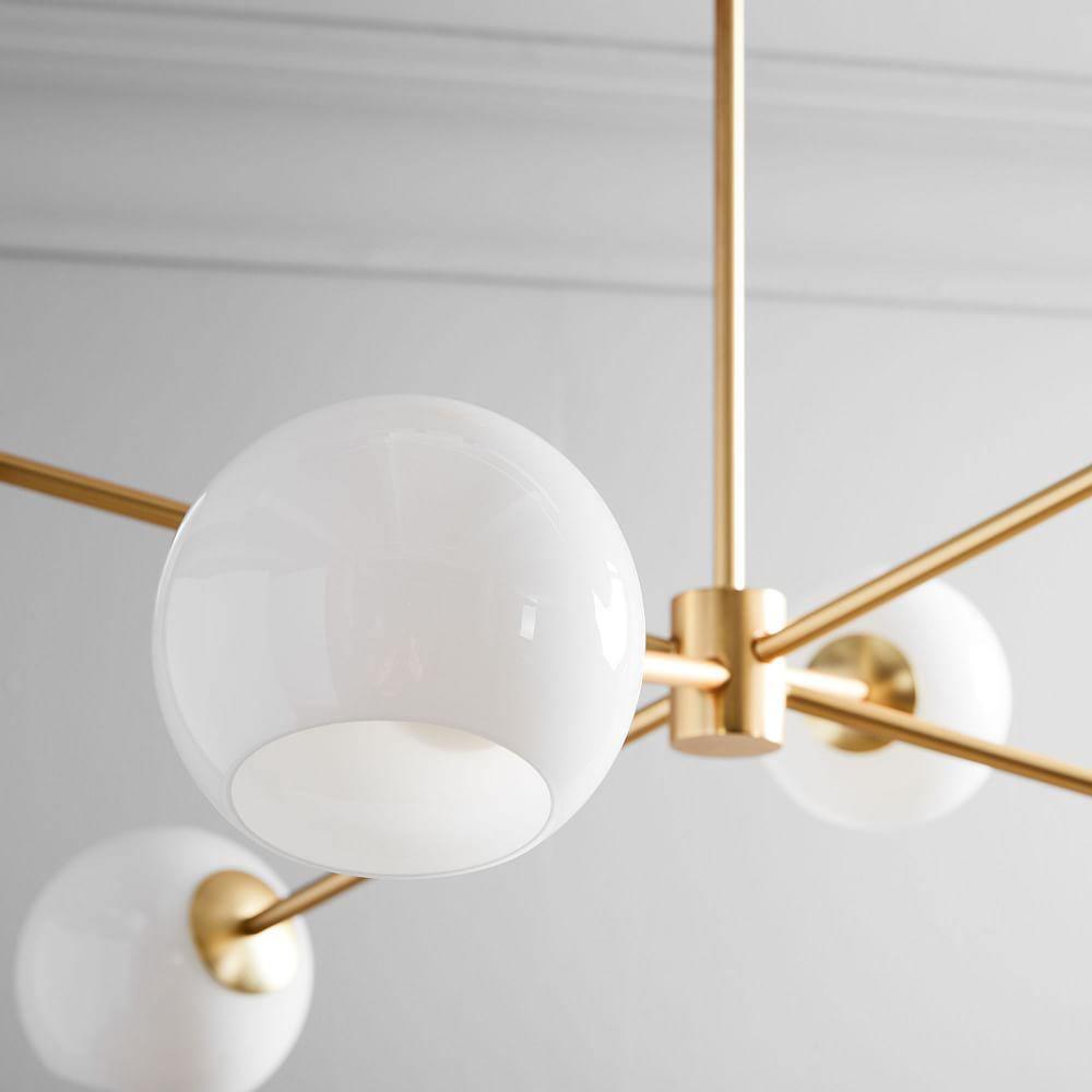 Aristin Chandelier Staggered Glass 6-Light-Neutral Decor