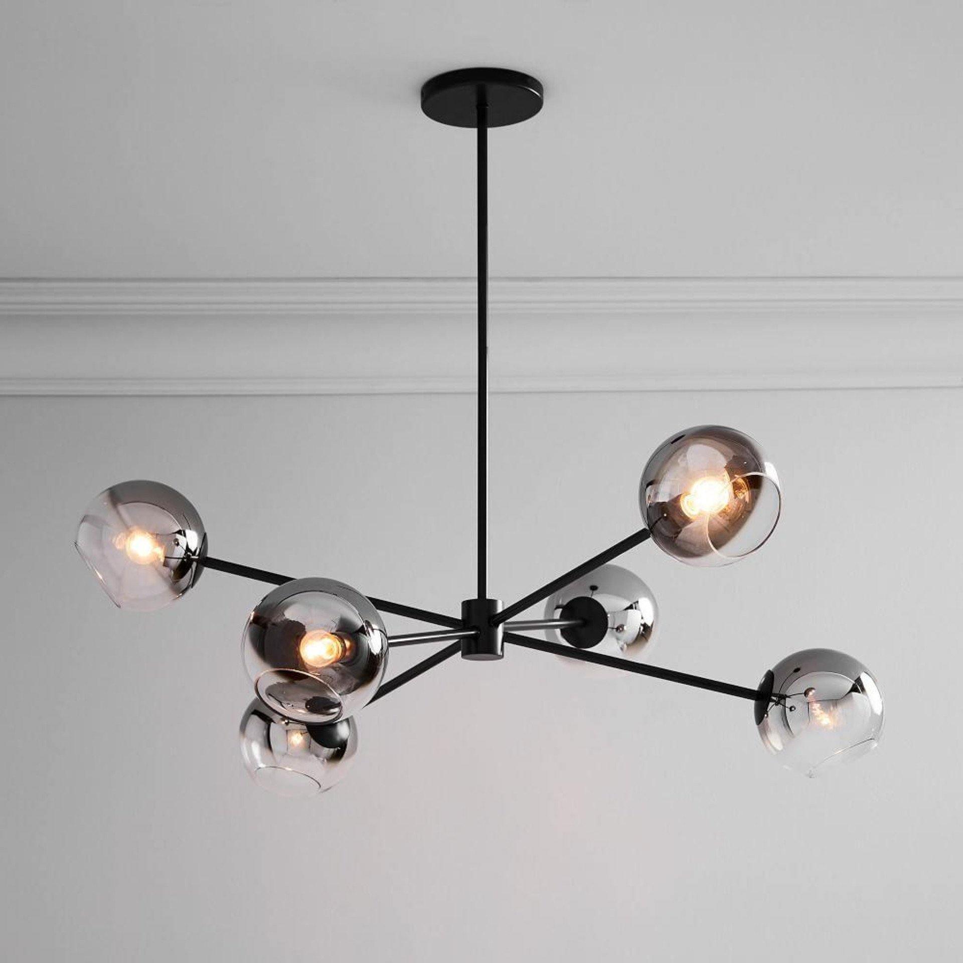 Aristin Chandelier Staggered Glass 6-Light-Neutral Decor