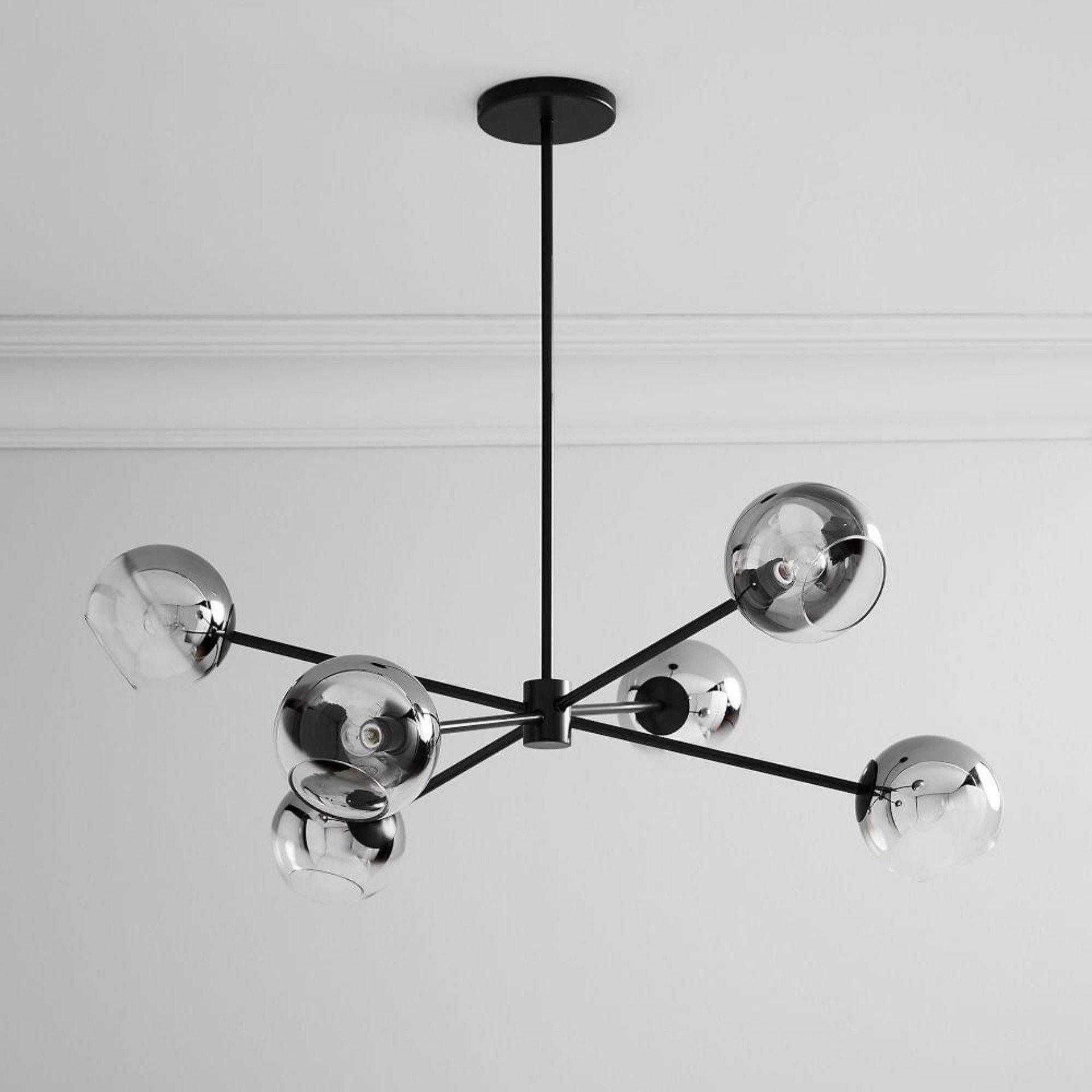 Aristin Chandelier Staggered Glass 6-Light-Neutral Decor