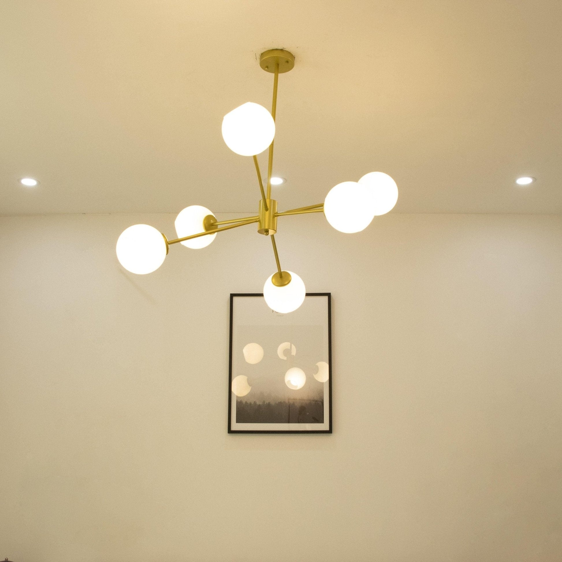 Aristin Chandelier Staggered Glass 6-Light-Neutral Decor