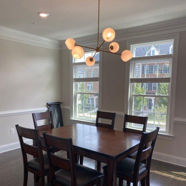 Aristin Chandelier Staggered Glass 6-Light-Neutral Decor