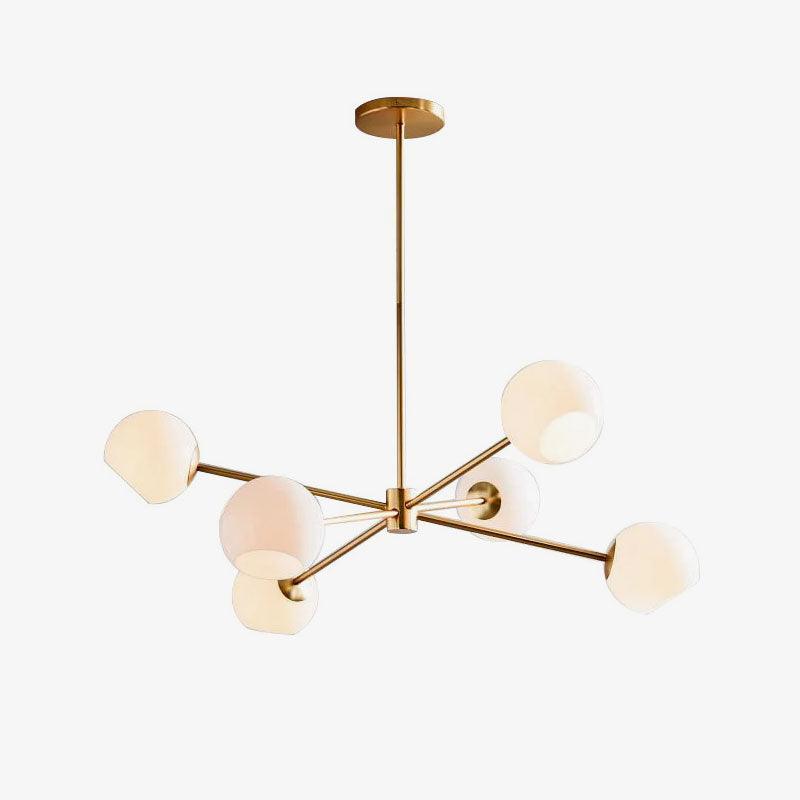 Aristin Chandelier Staggered Glass 6-Light-Neutral Decor