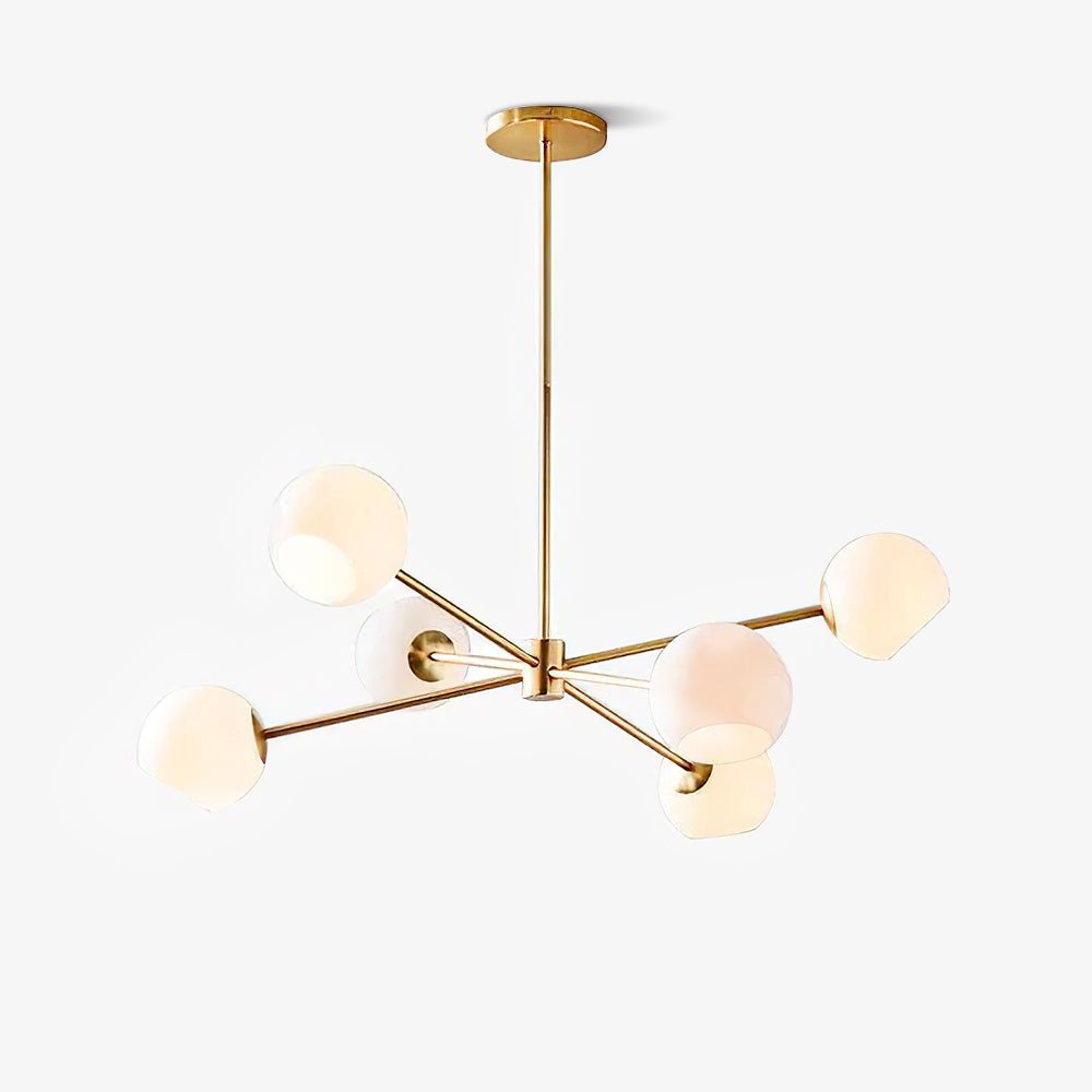 Aristin Chandelier Staggered Glass 6-Light-Neutral Decor