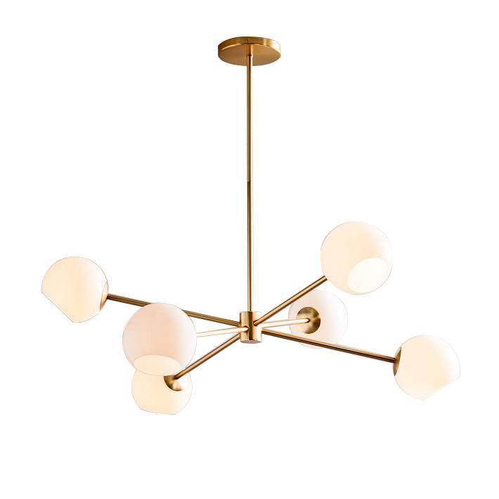 Aristin Chandelier Staggered Glass 6-Light-Neutral Decor