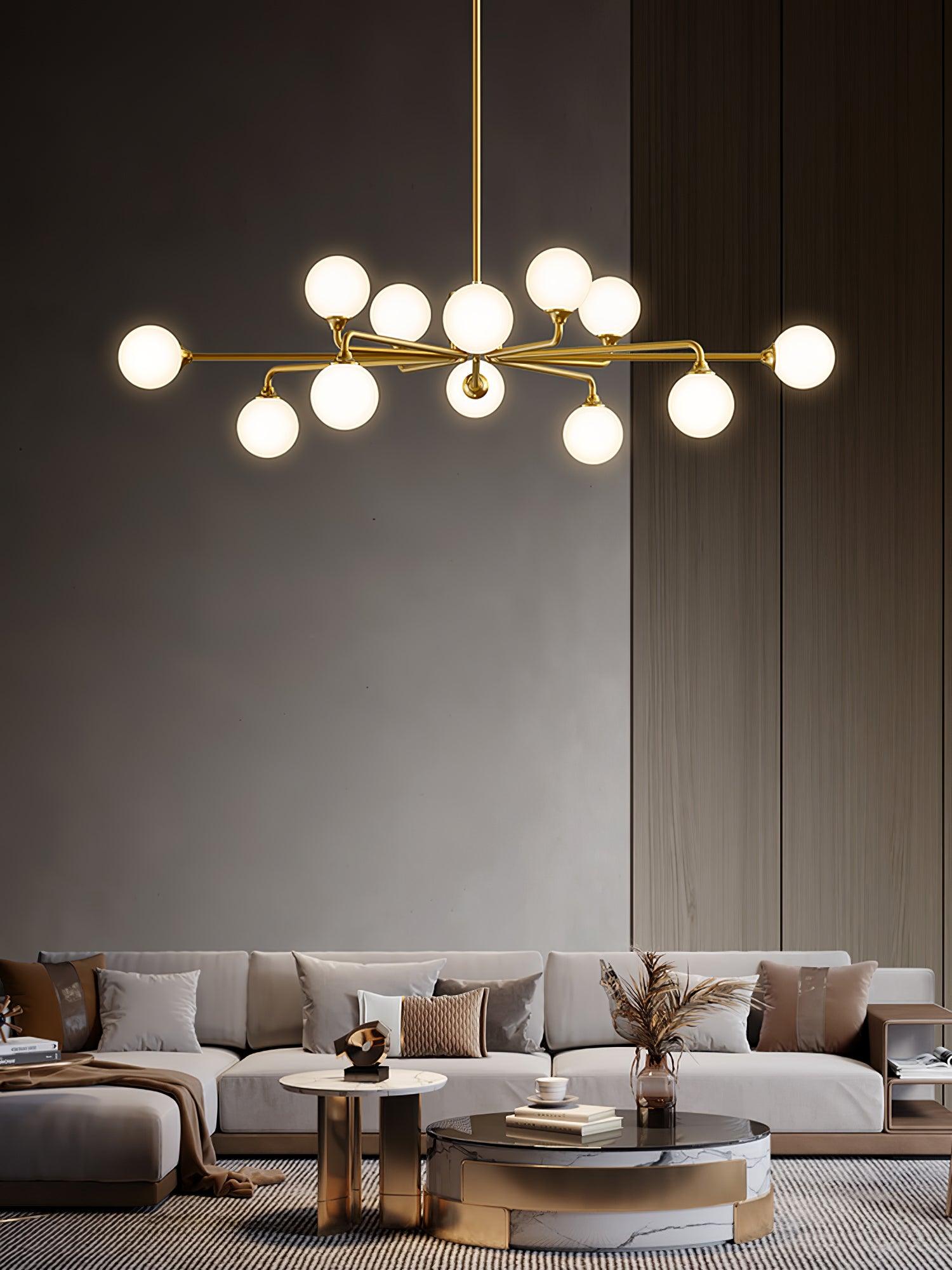 Nivor Modern Glass Chandelier-Neutral Decor
