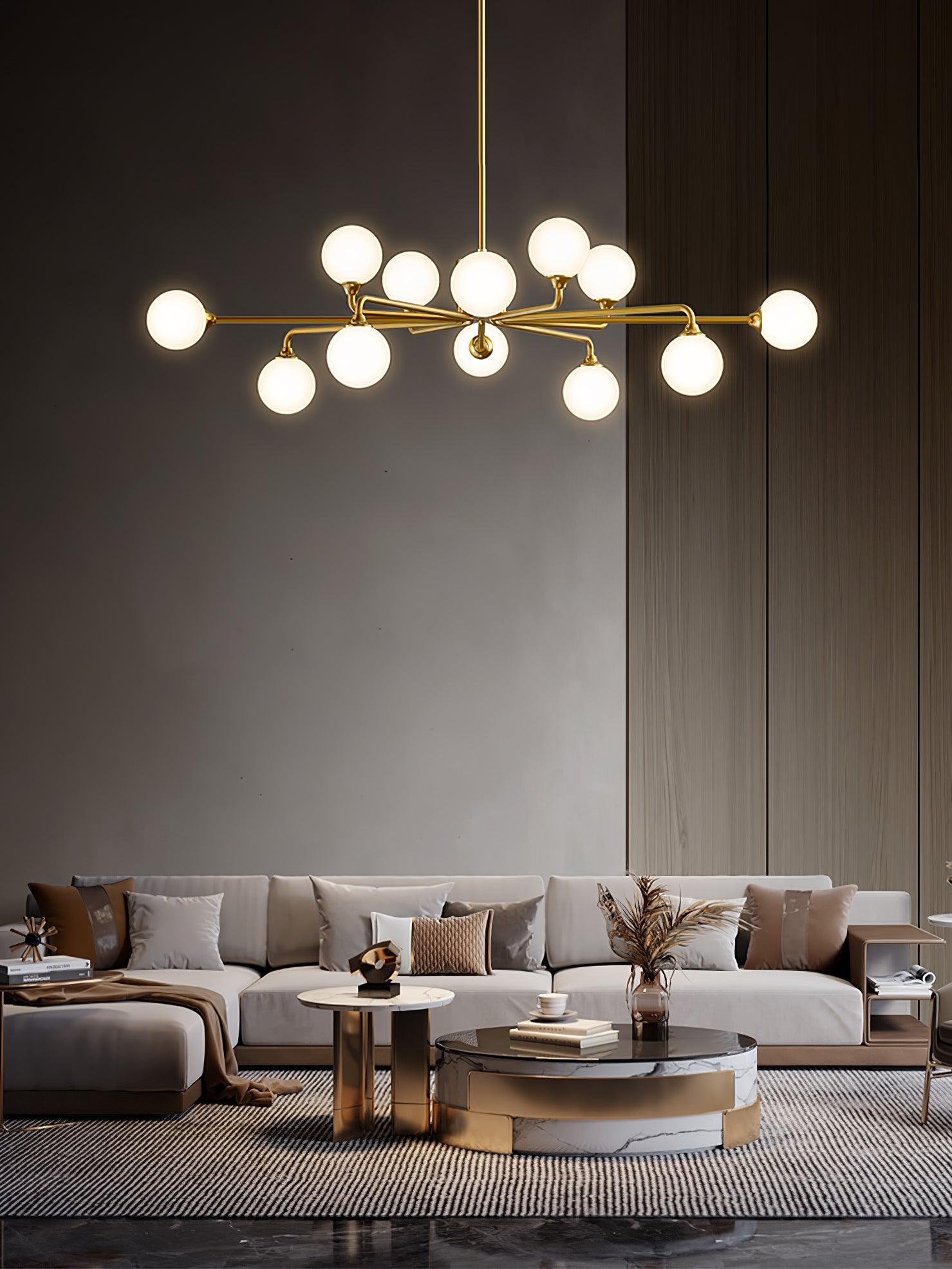 Nivor Modern Glass Chandelier-Neutral Decor