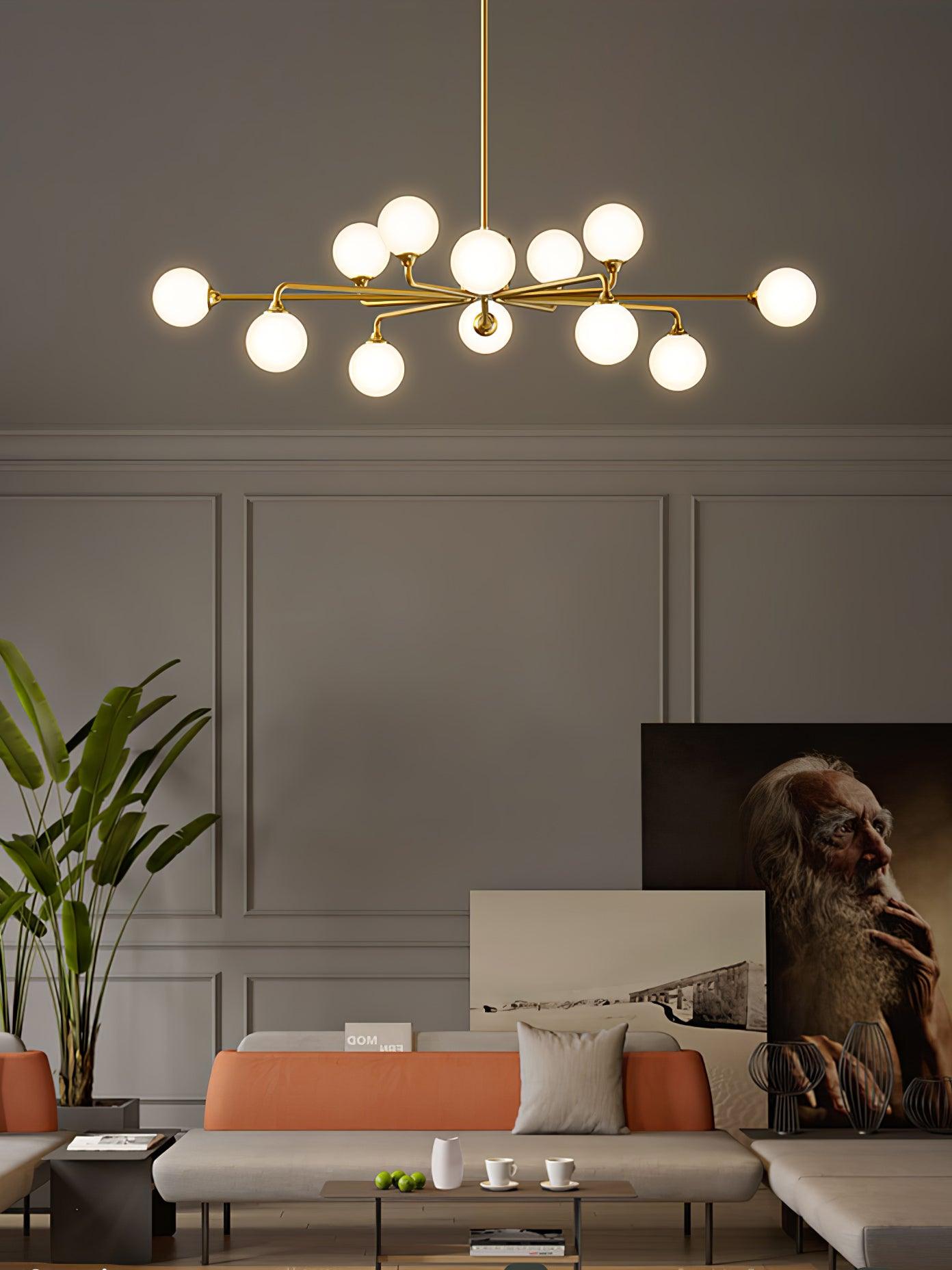 Nivor Modern Glass Chandelier-Neutral Decor