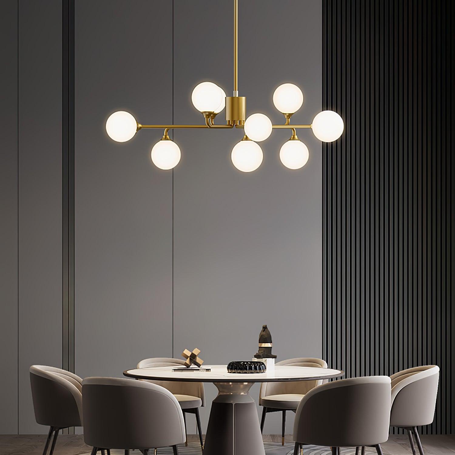 Nivor Modern Glass Chandelier-Neutral Decor