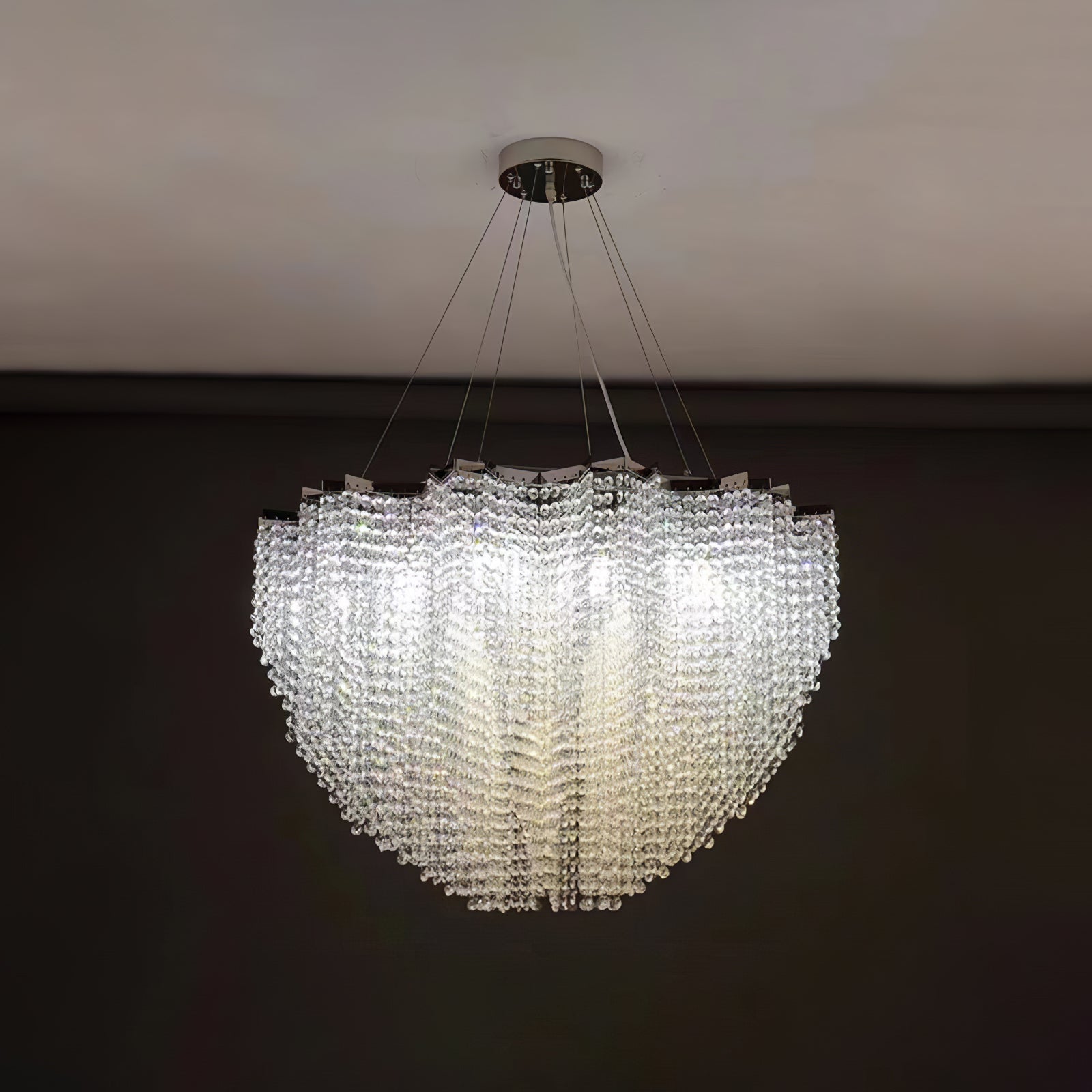 Zashayra Crystal Column Chandelier-Neutral Decor