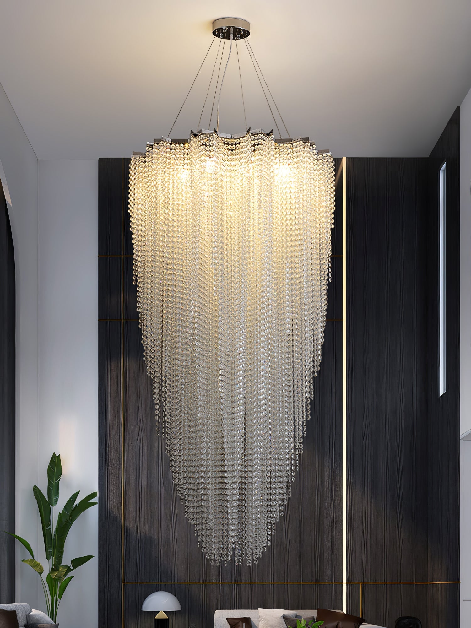 Zashayra Crystal Column Chandelier-Neutral Decor