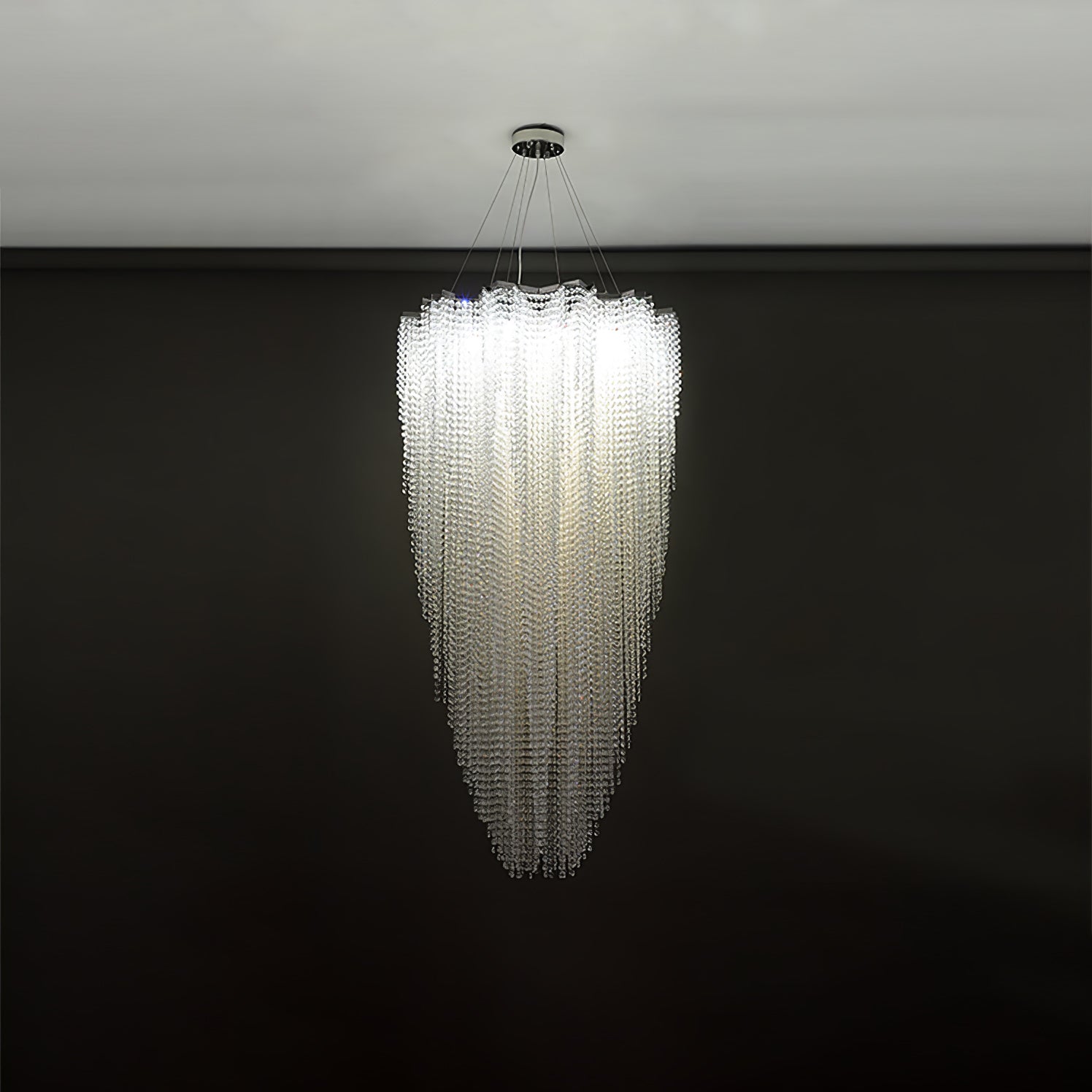 Zashayra Crystal Column Chandelier-Neutral Decor
