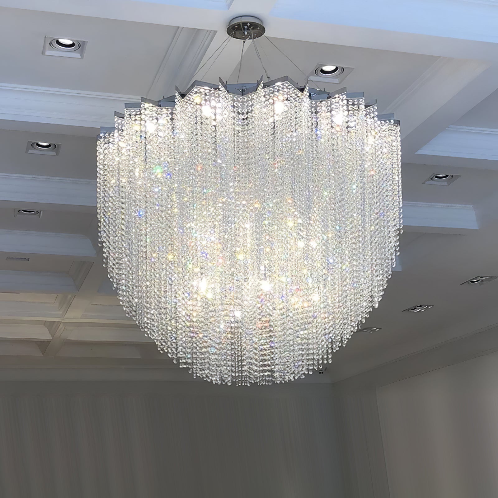 Zashayra Crystal Column Chandelier-Neutral Decor