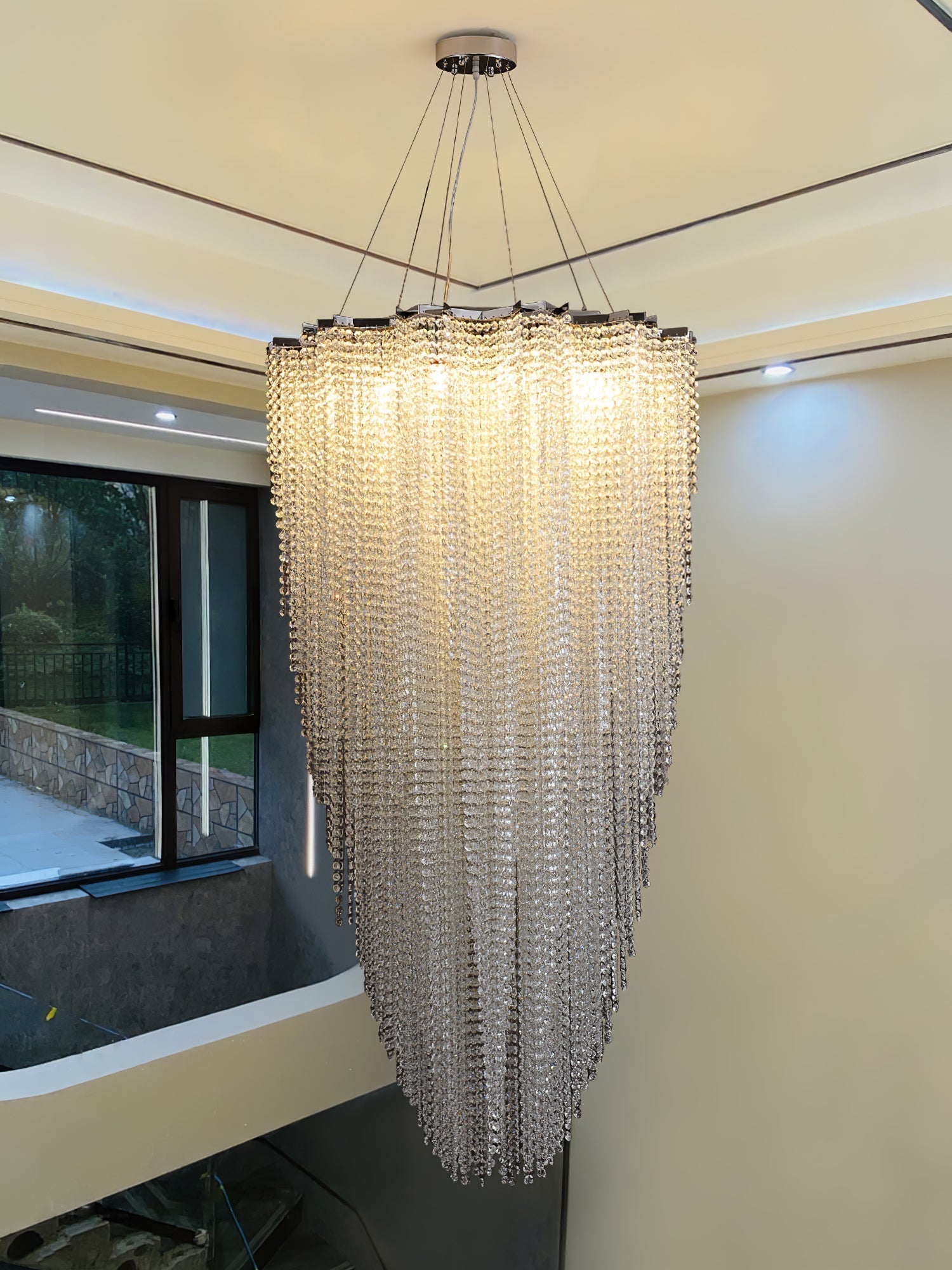 Zashayra Crystal Column Chandelier-Neutral Decor