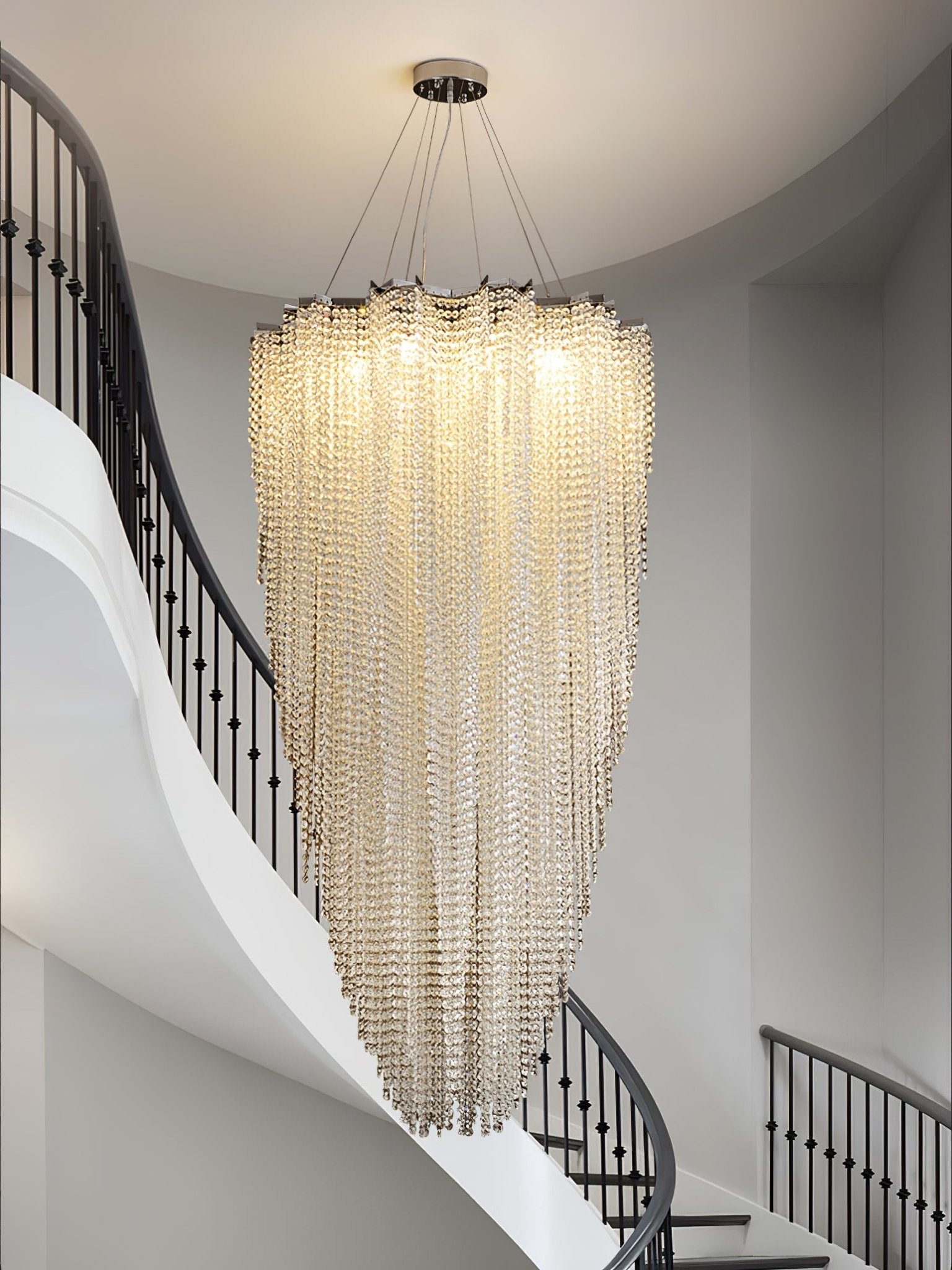 Zashayra Crystal Column Chandelier-Neutral Decor