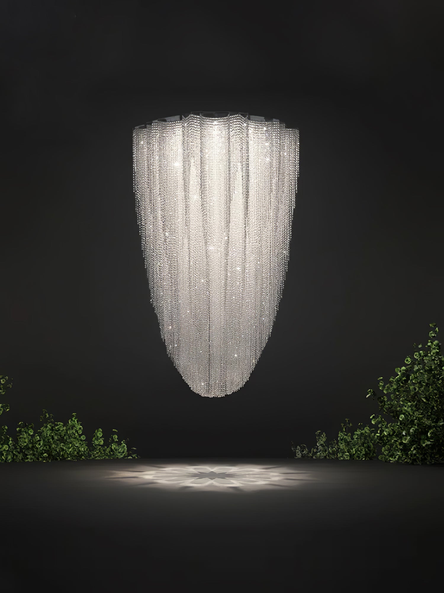Zashayra Crystal Column Chandelier-Neutral Decor