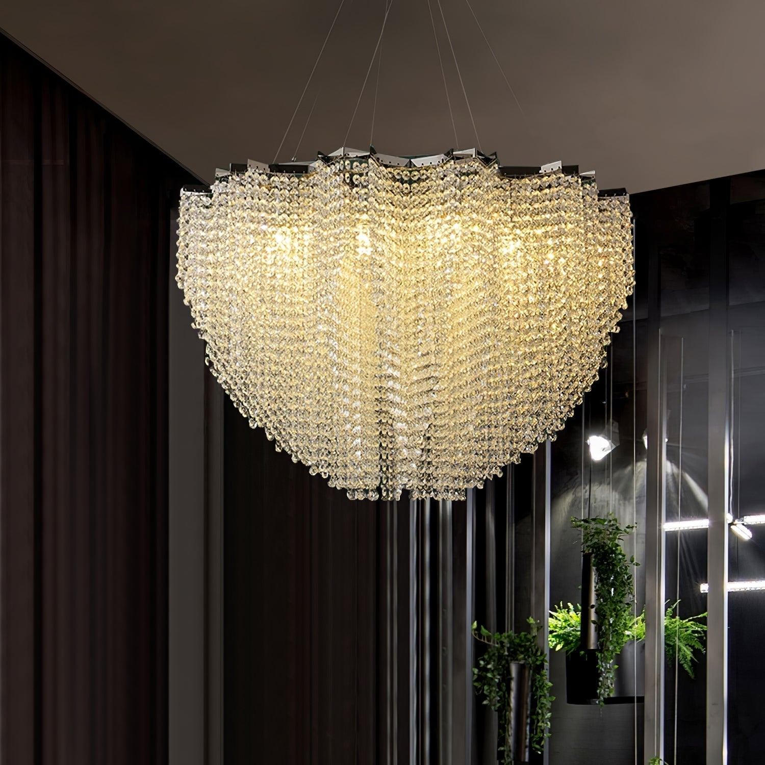 Zashayra Crystal Column Chandelier-Neutral Decor
